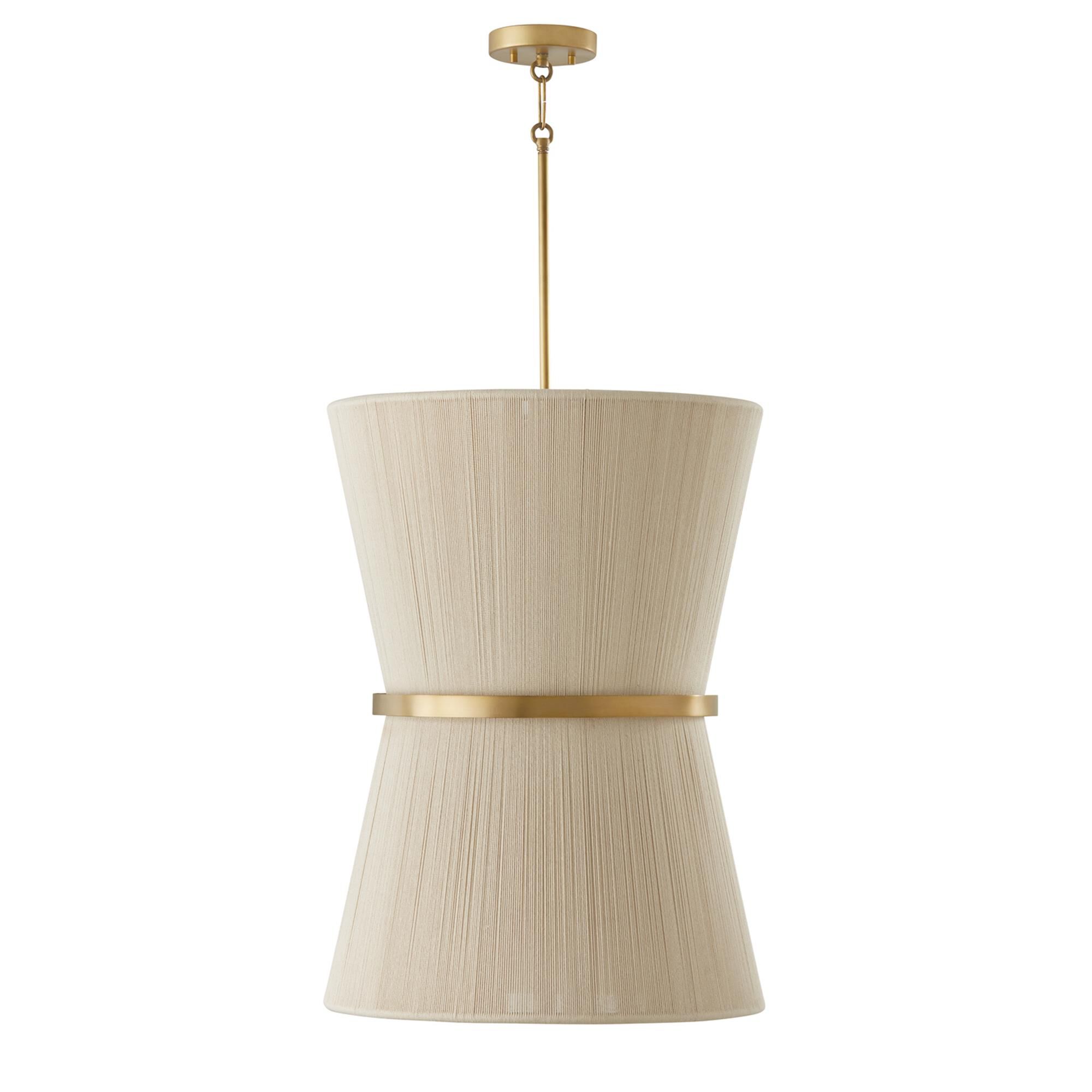 Shown in Bleached Natural Rope And Patinaed Brass finish
