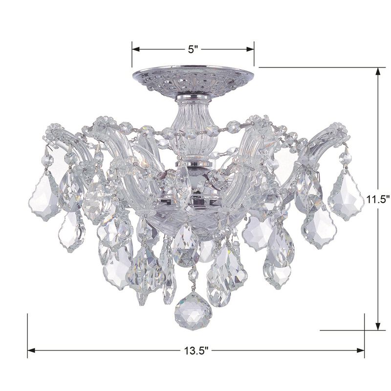 Maria Theresa 13 Inch 3 Light Semi Flush Mount by Crystorama