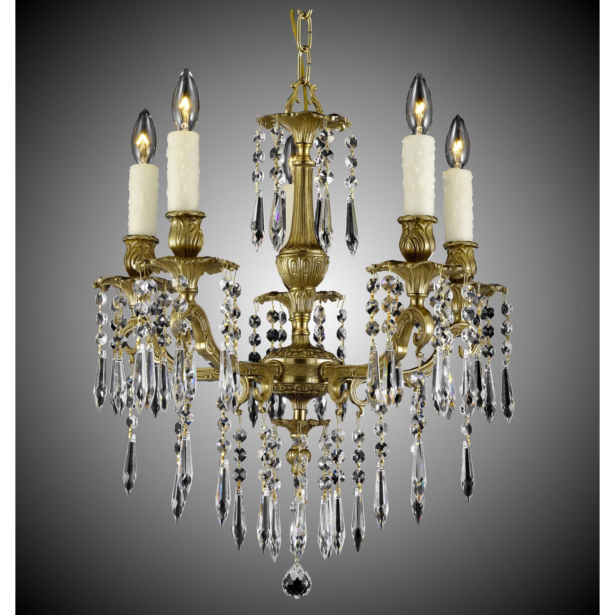 Shown in True Brass finish and Spire Precision crystal