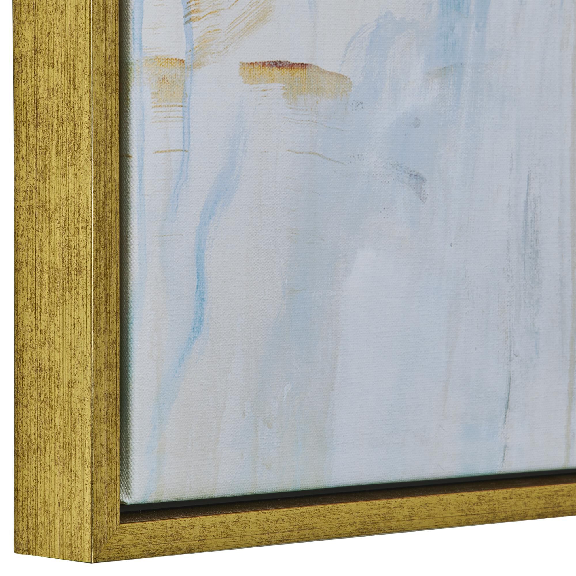 Shown in Solid Wood Gallery Frame With Gold Finish. finish