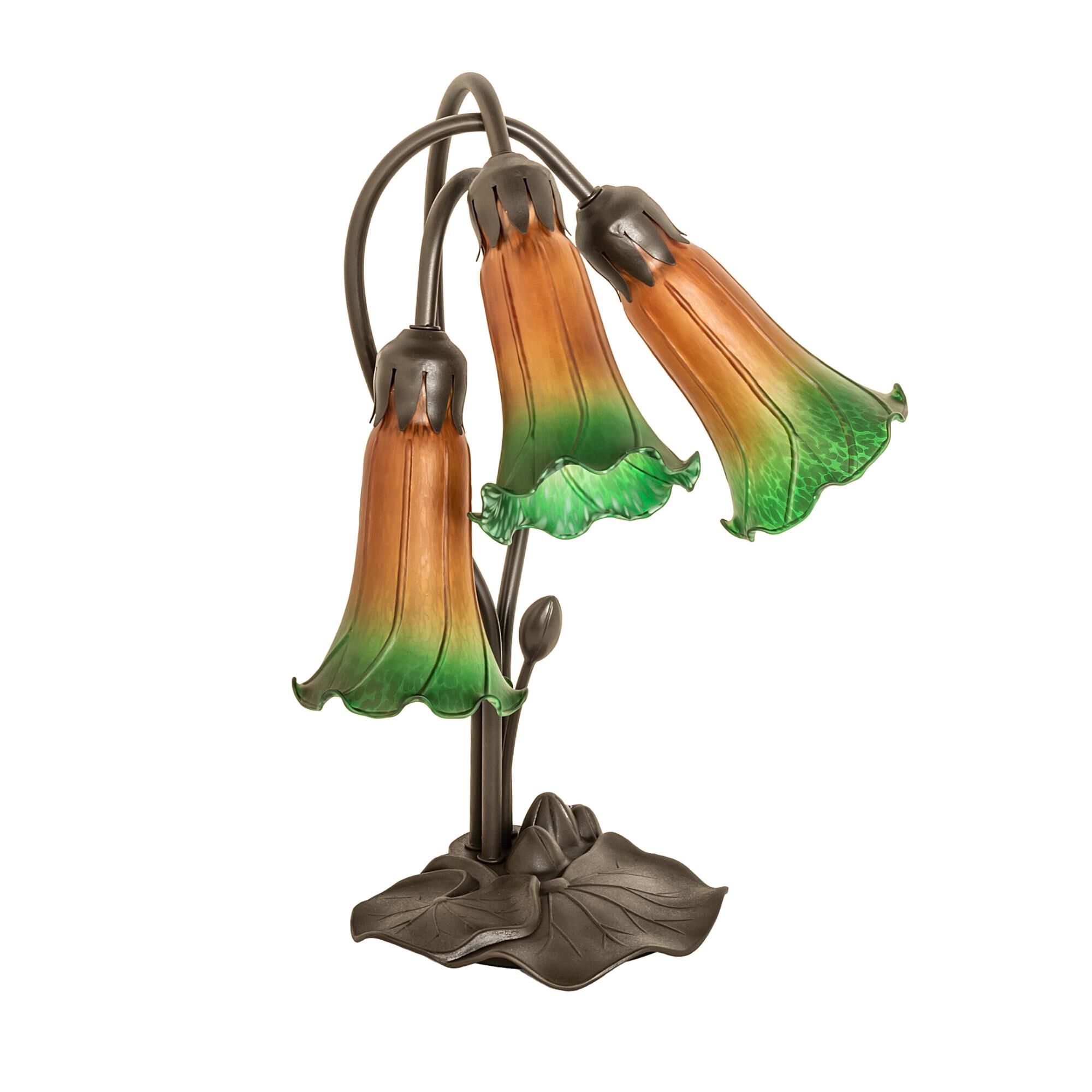 Shown in Mahogany Bronze finish and Amber /Acrylic;Green glass