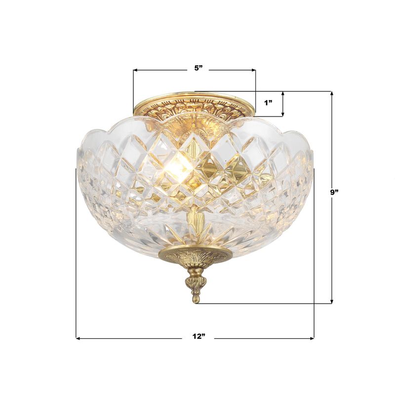 Ceiling 12 Inch 2 Light Semi Flush Mount by Crystorama