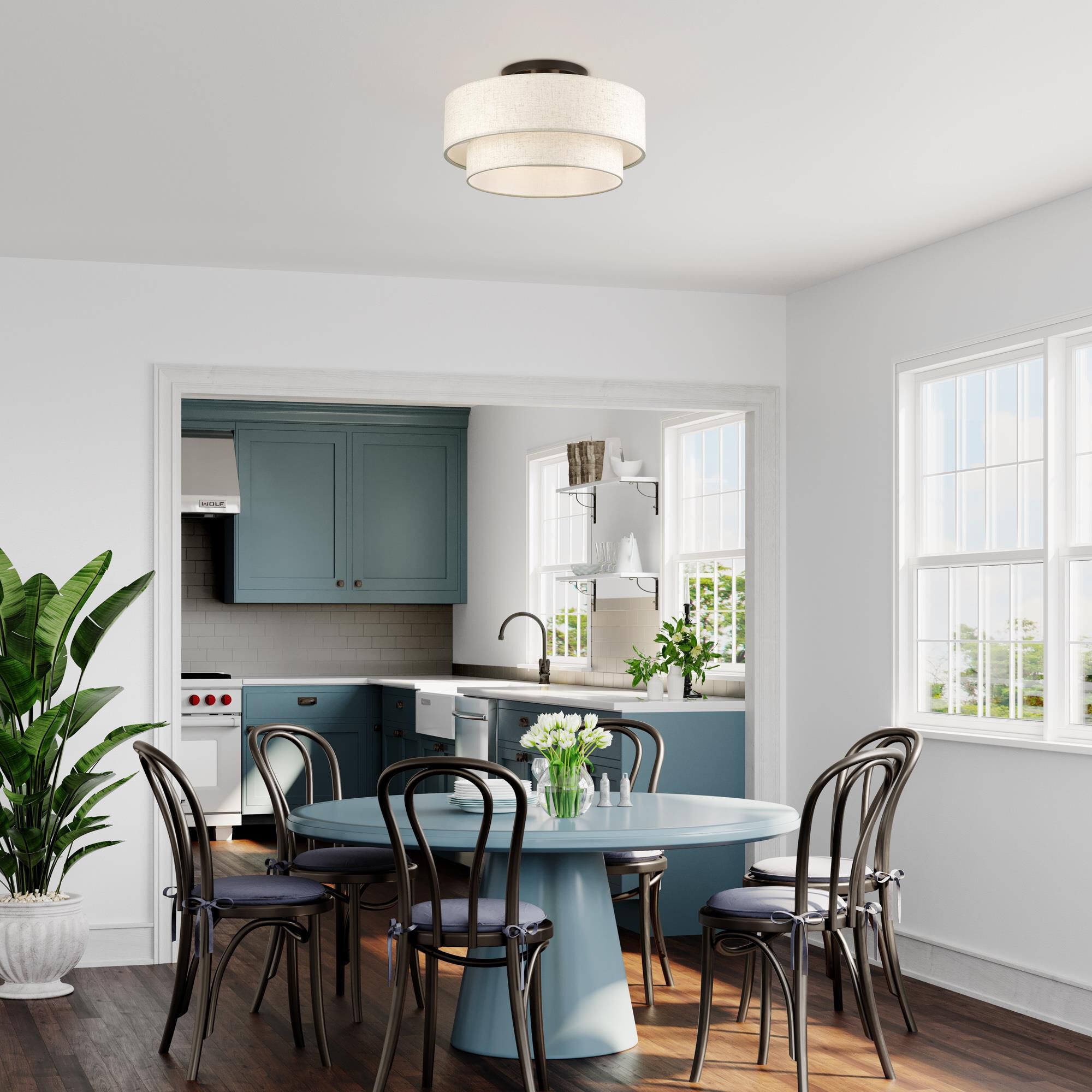 Manorwood 18 Inch Semi Flush Mount by Livex Lighting