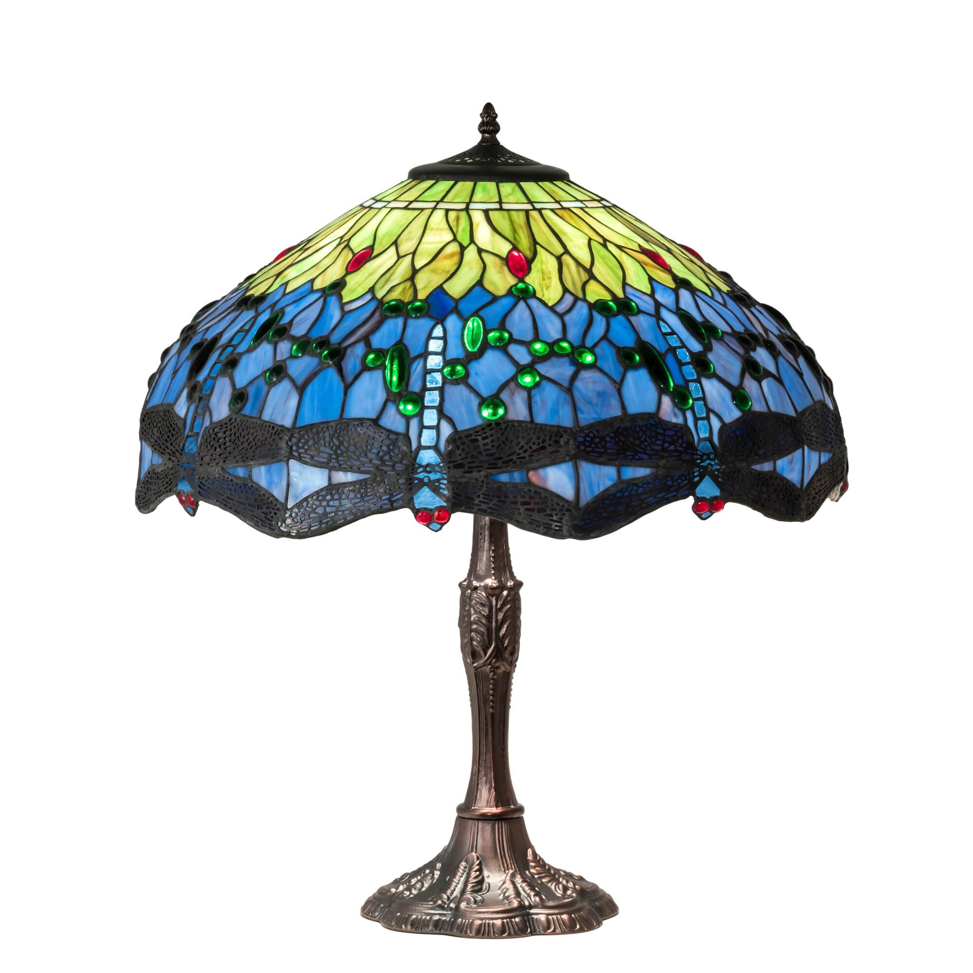 Tiffany Hanginghead Dragonfly 26 Inch Table Lamp by Meyda Lighting