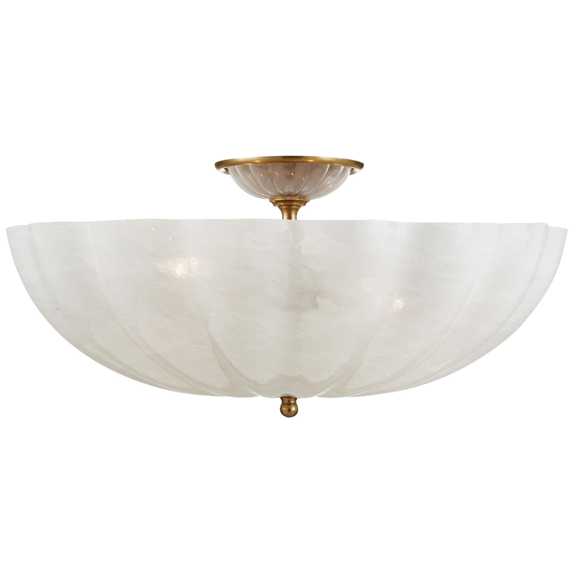 Shown in Hand-Rubbed Antique Brass finish and White glass