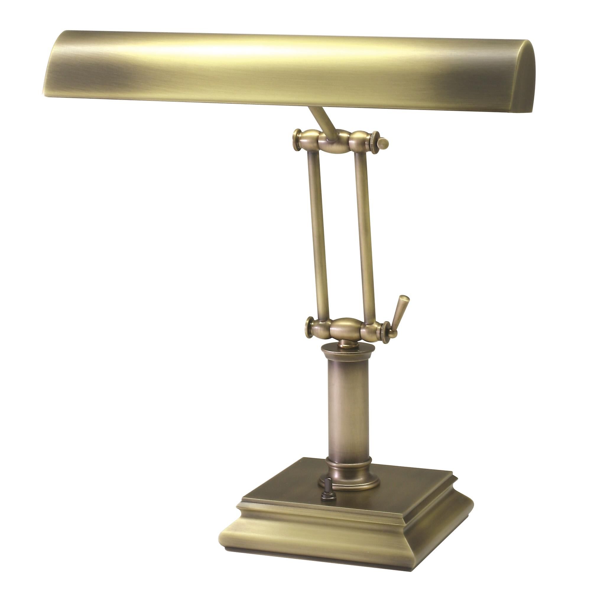 Shown in Antique Brass finish and Metal shade