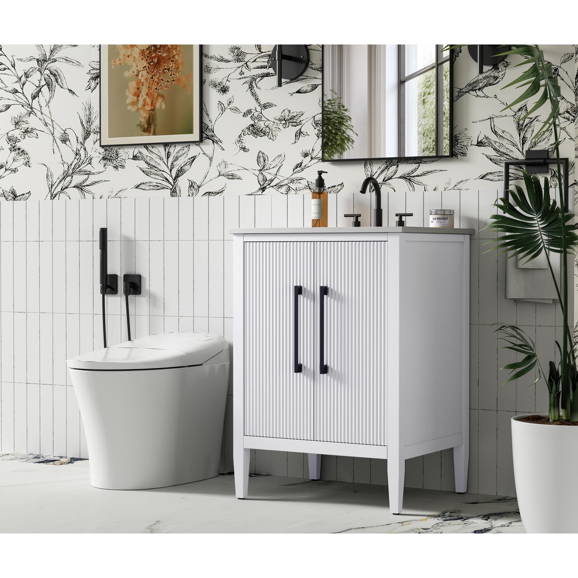 Shown in White finish