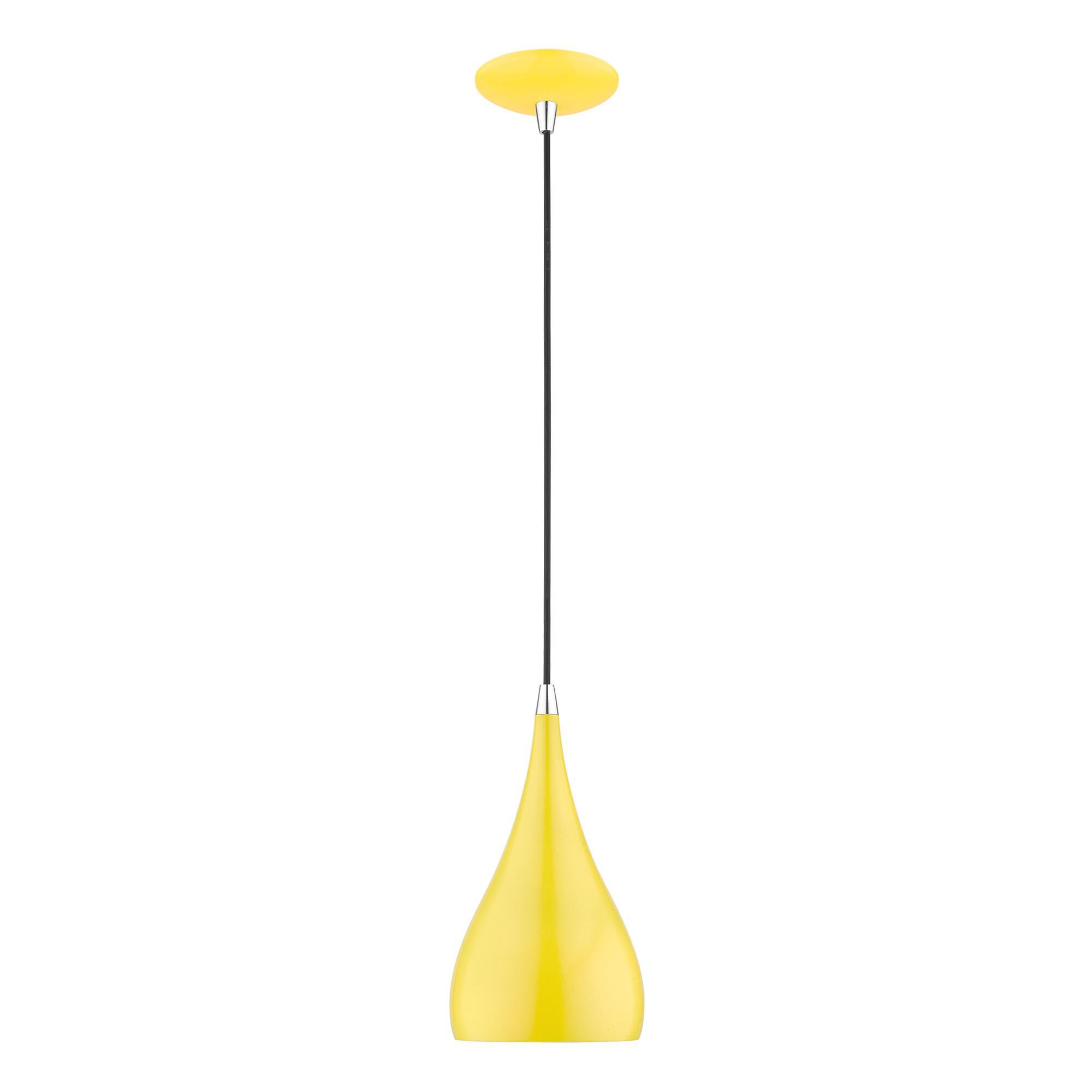 Shown in Shiny Yellow with Polished Chrome Accents finish and Shiny Yellow Aluminum With Shiny White Inside shade