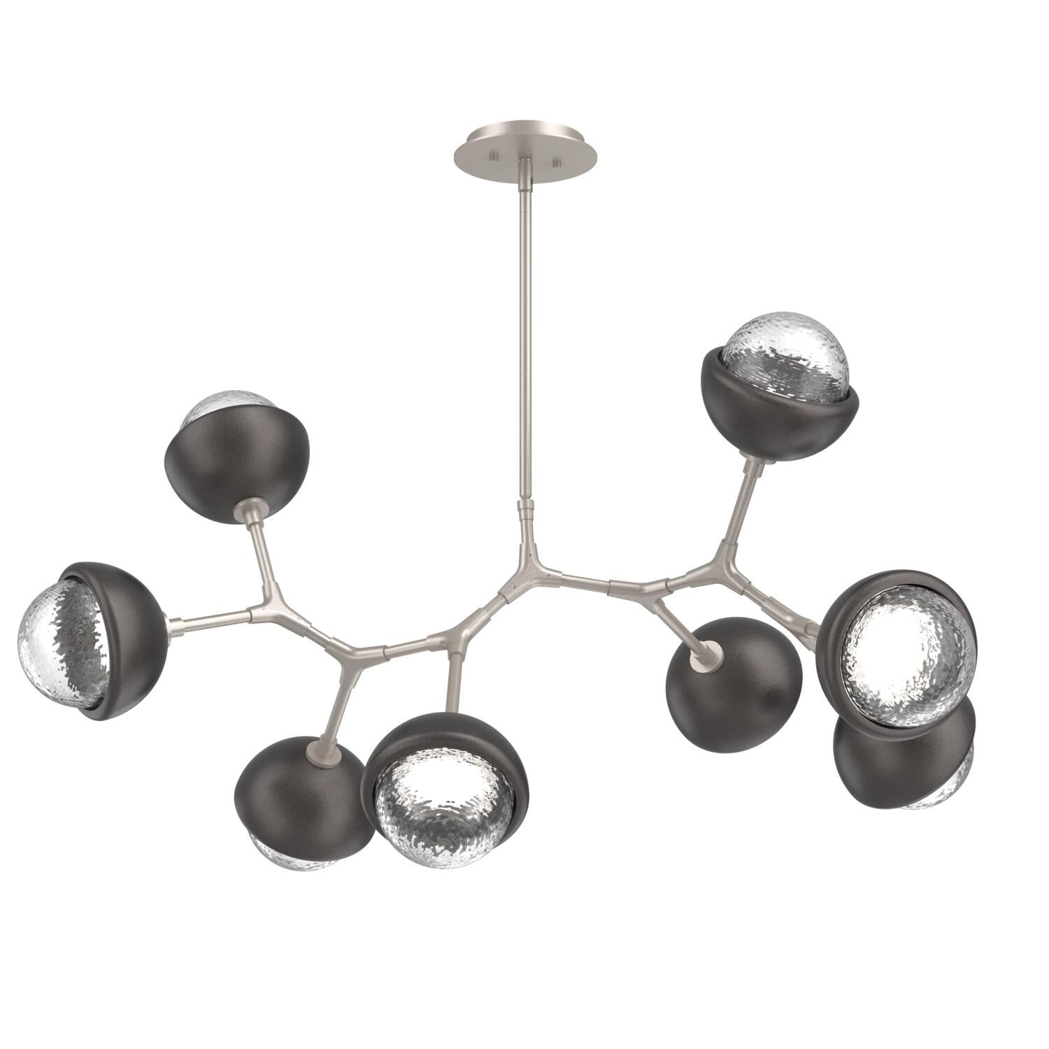Shown in Beige Silver finish and Clear glass and Graphite accent