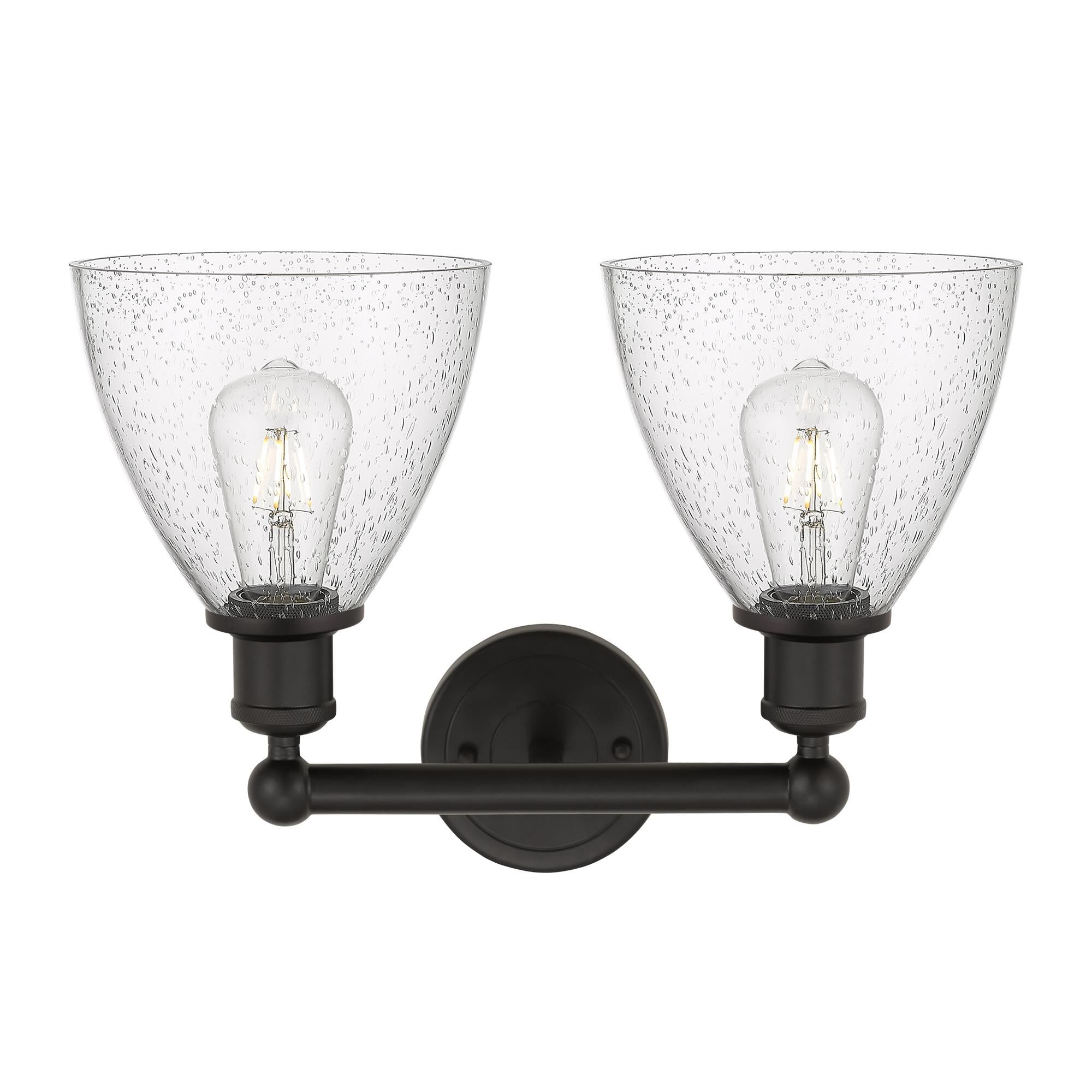 Shown in Oil Rubbed Bronze  finish and Seedy glass