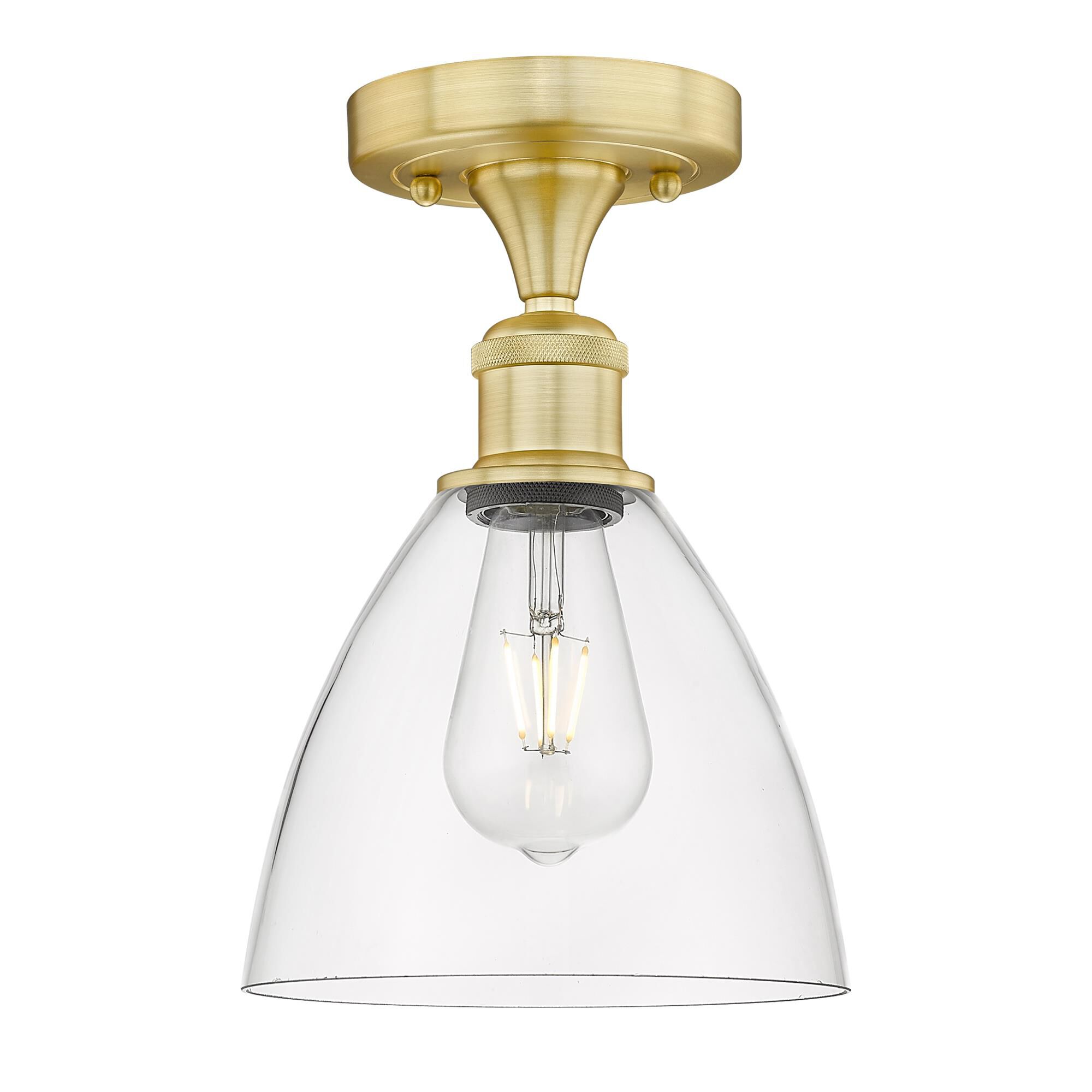 Shown in Satin Gold finish and Clear glass