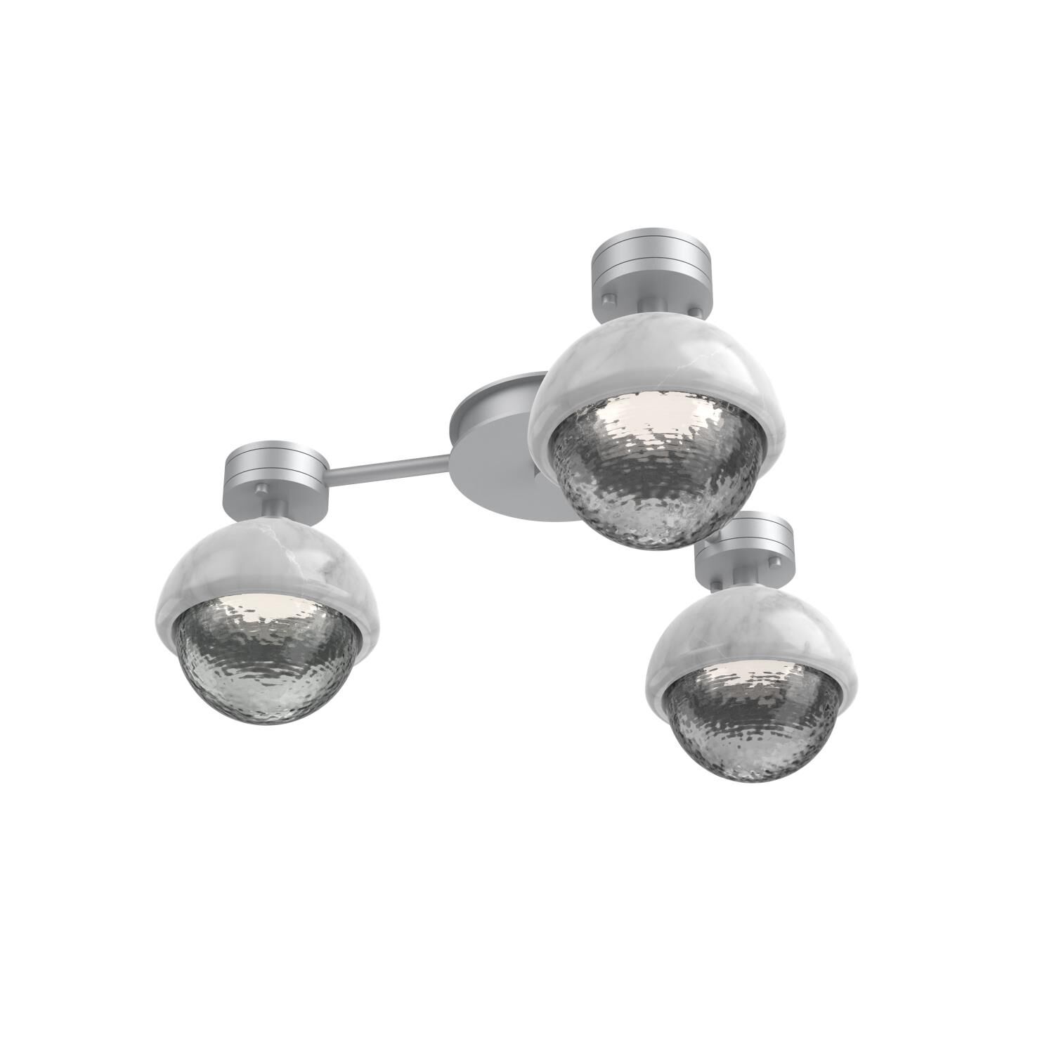 Shown in Classic Silver finish and Smoke glass and White Marble accent