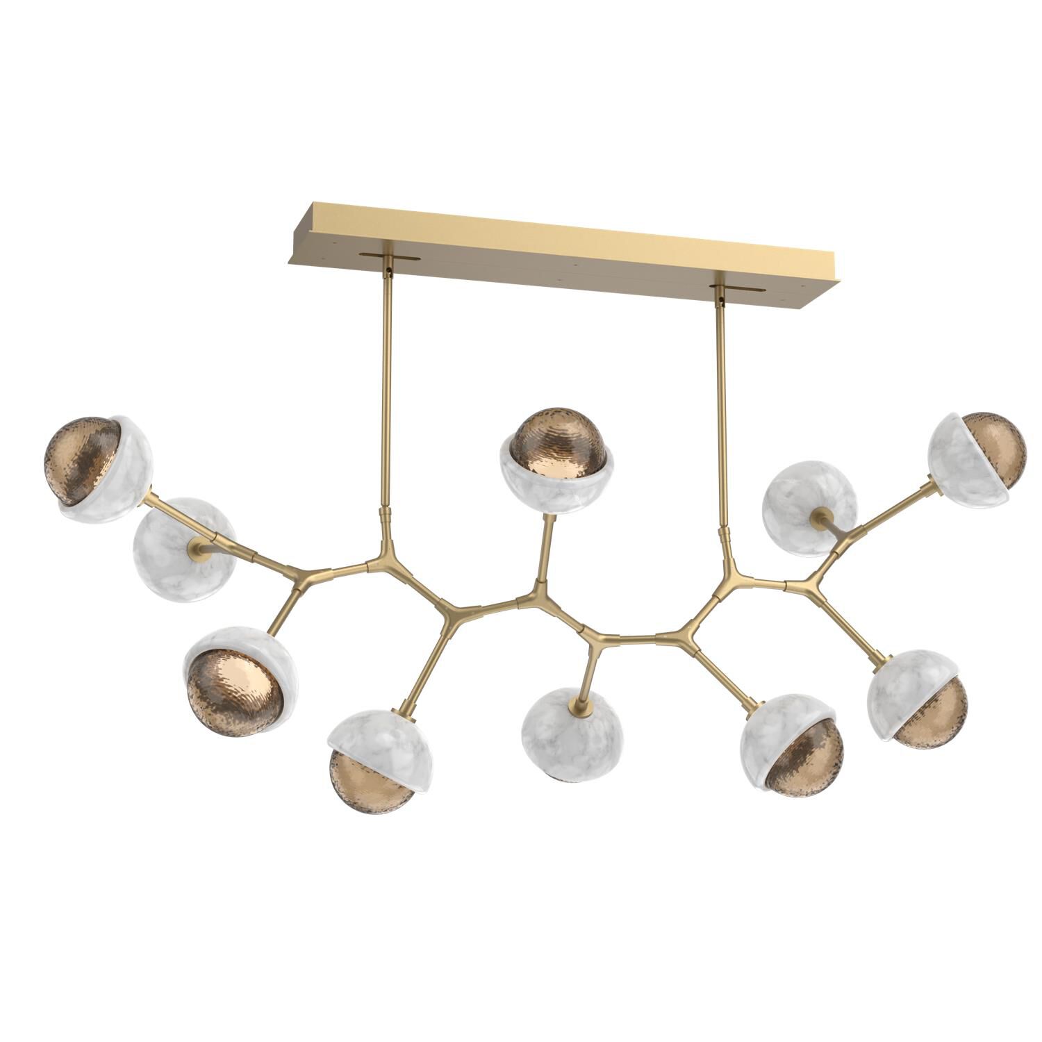 Shown in Novel Brass finish and Bronze glass and White Marble accent