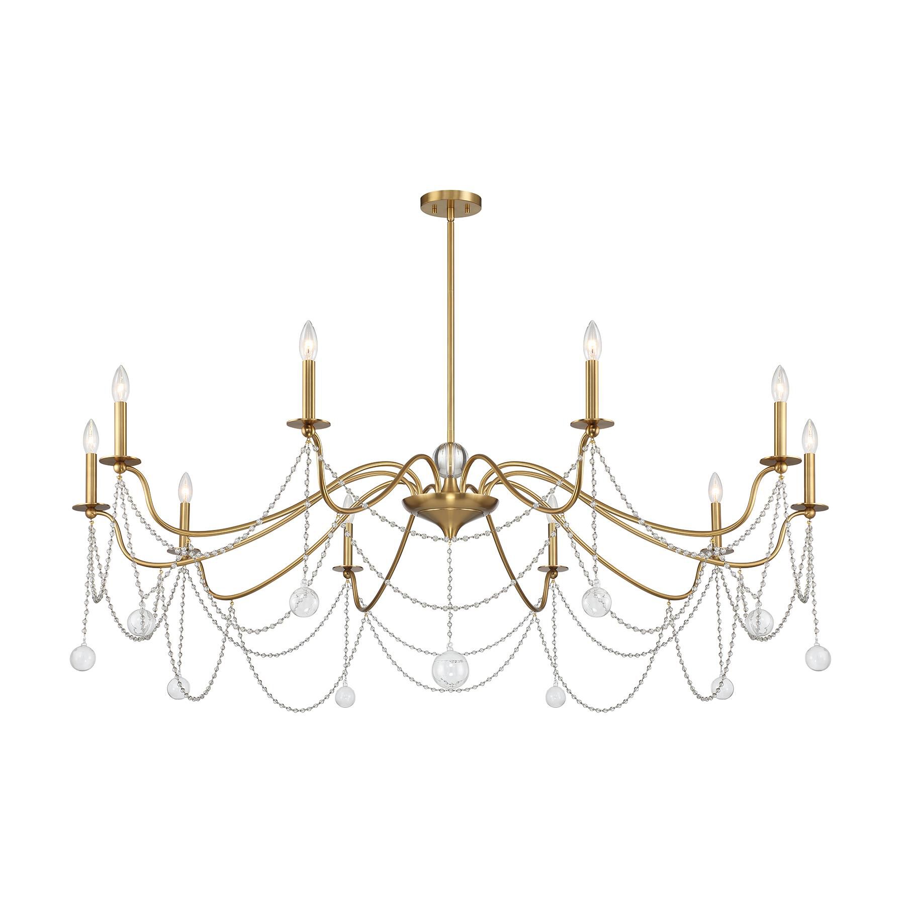 Shown in Warm Brass finish and Clear crystal