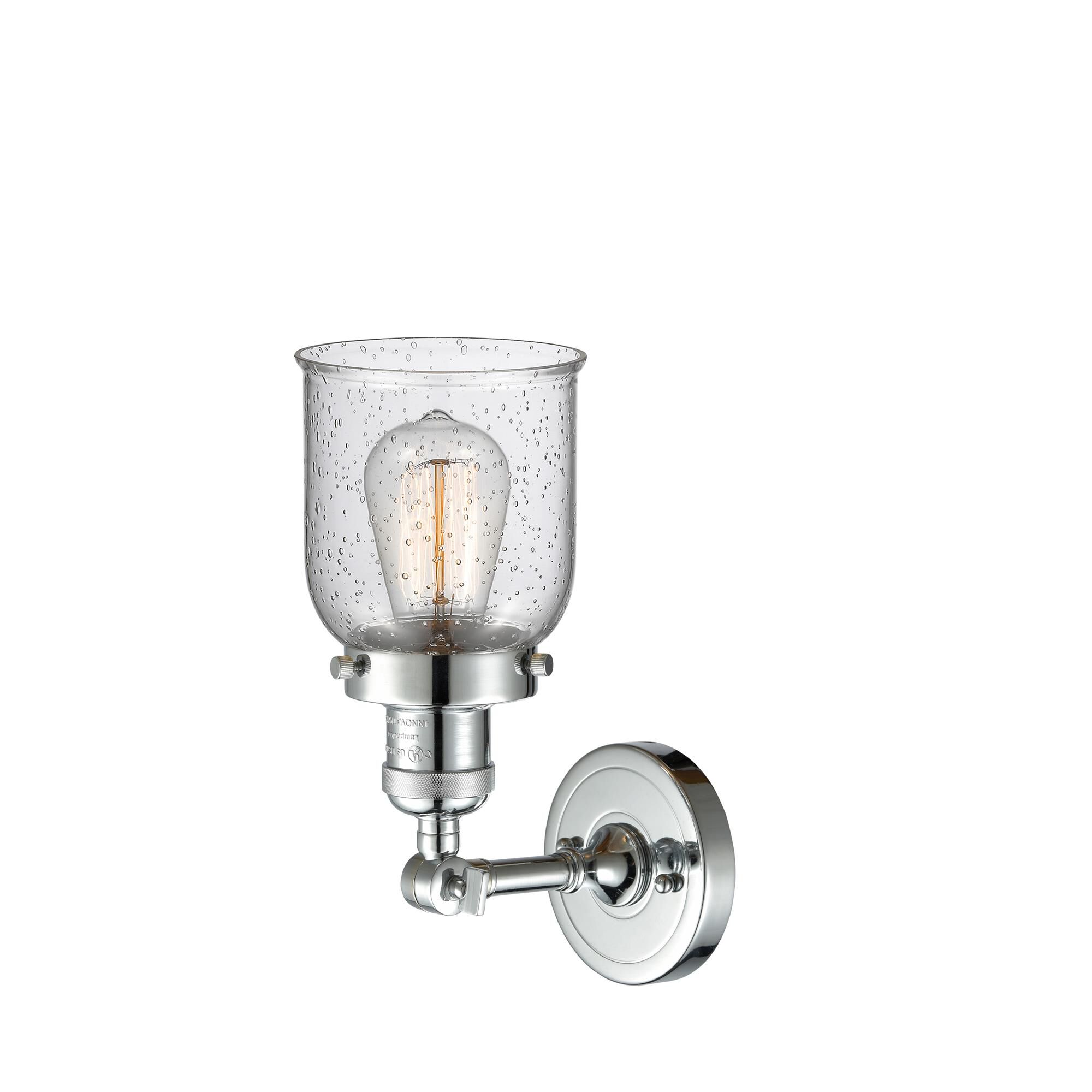 Shown in Polished Chrome finish and Seedy glass