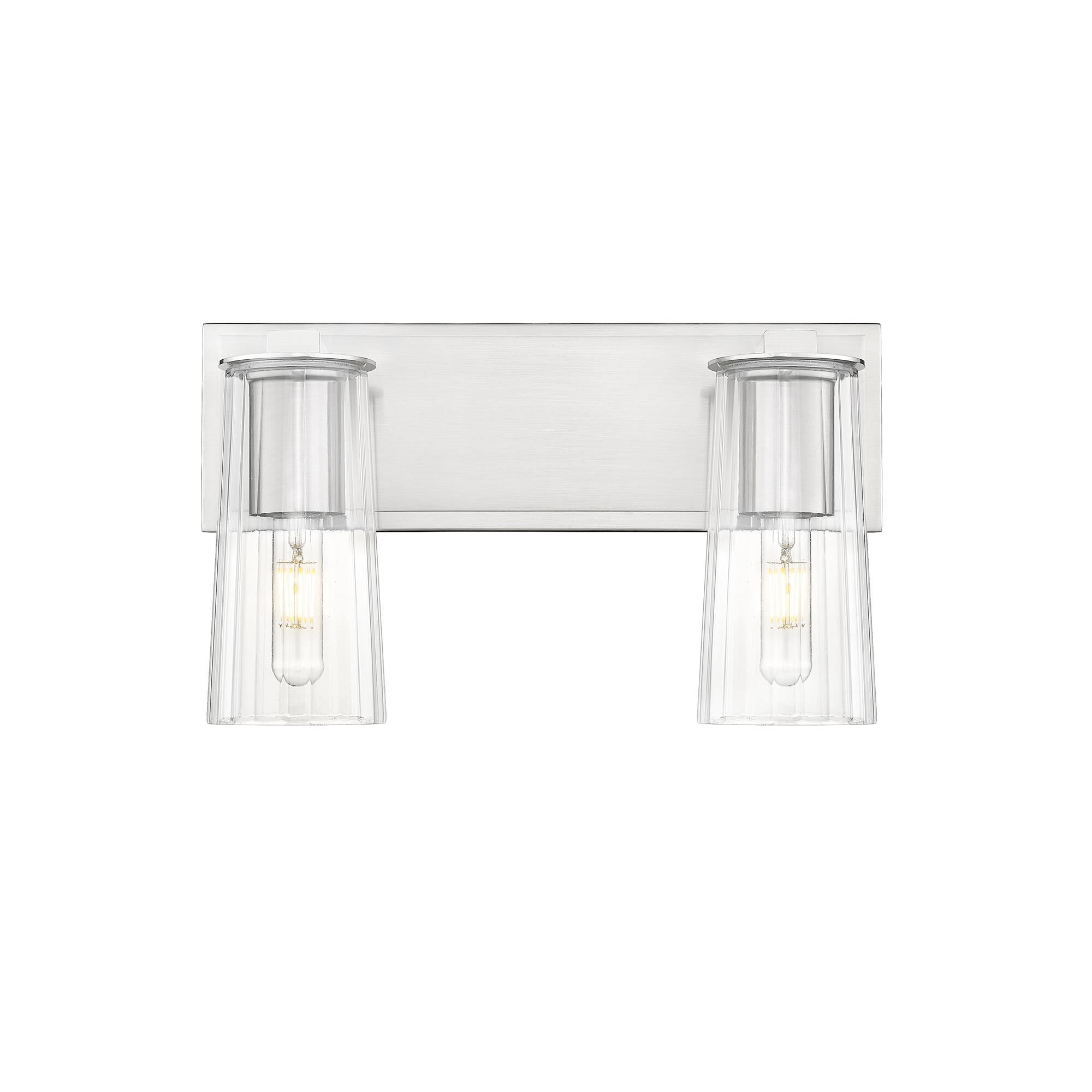 Shown in Brushed Nickel finish and Clear glass and Clear shade