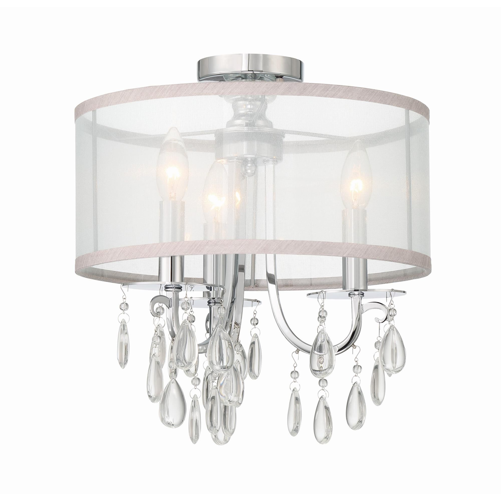 Hampton 14 Inch 3 Light Mini Chandelier by Crystorama