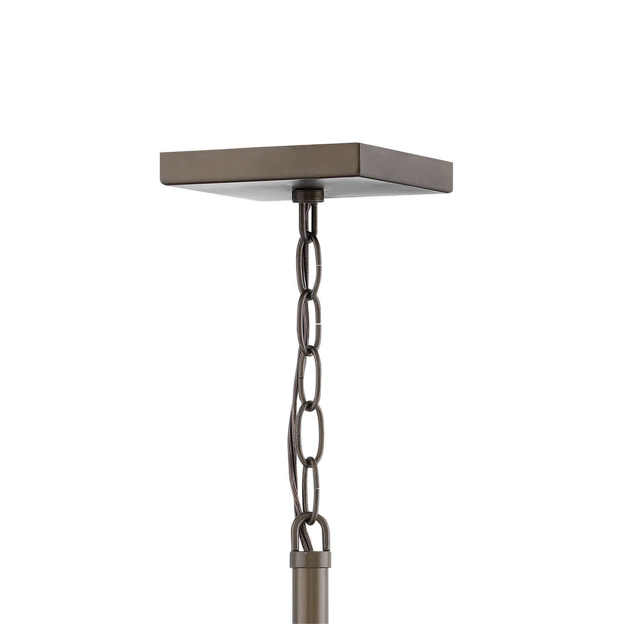 Shown in Warm Bronze finish and Clear Seedy glass