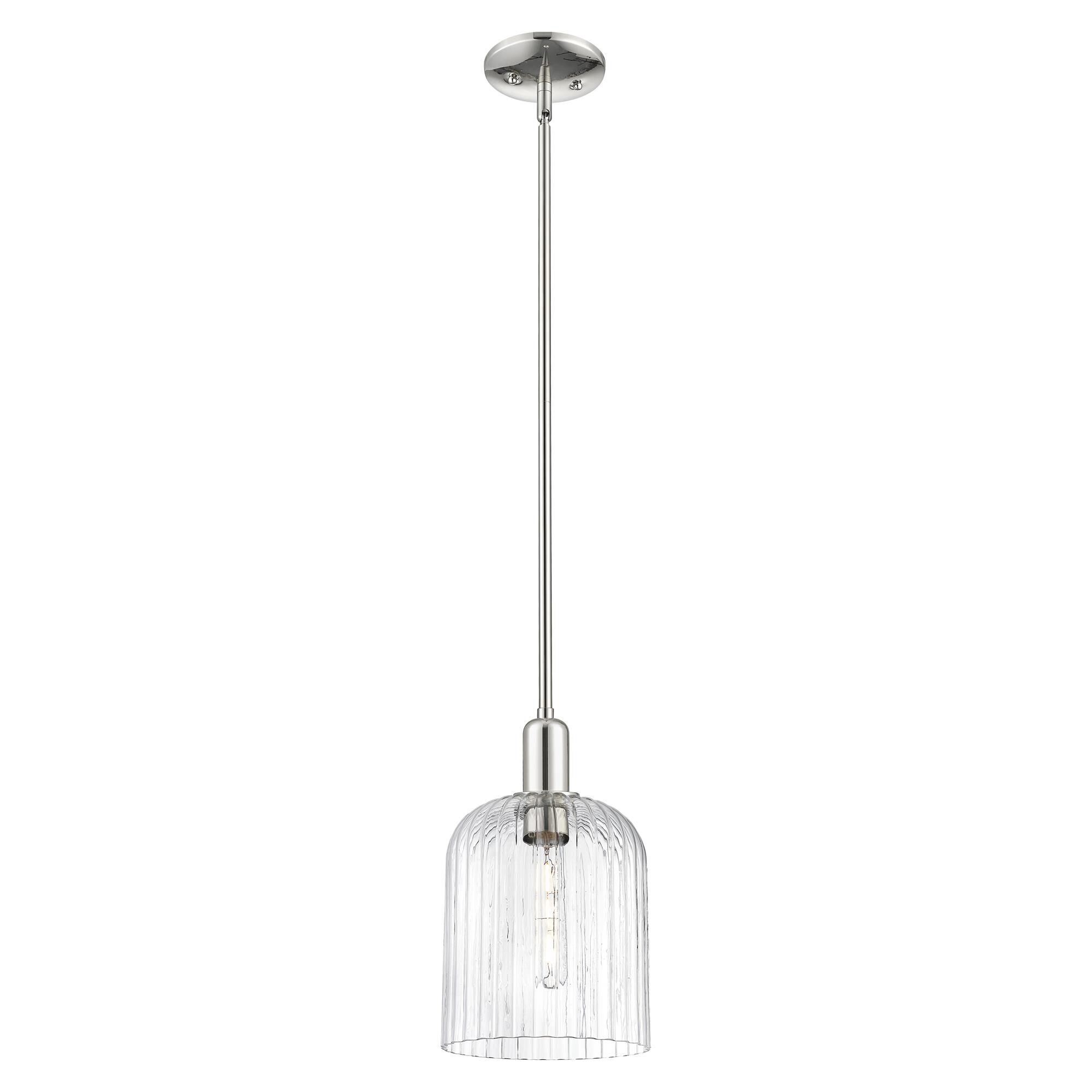 Shown in Polished Nickel finish and Clear glass