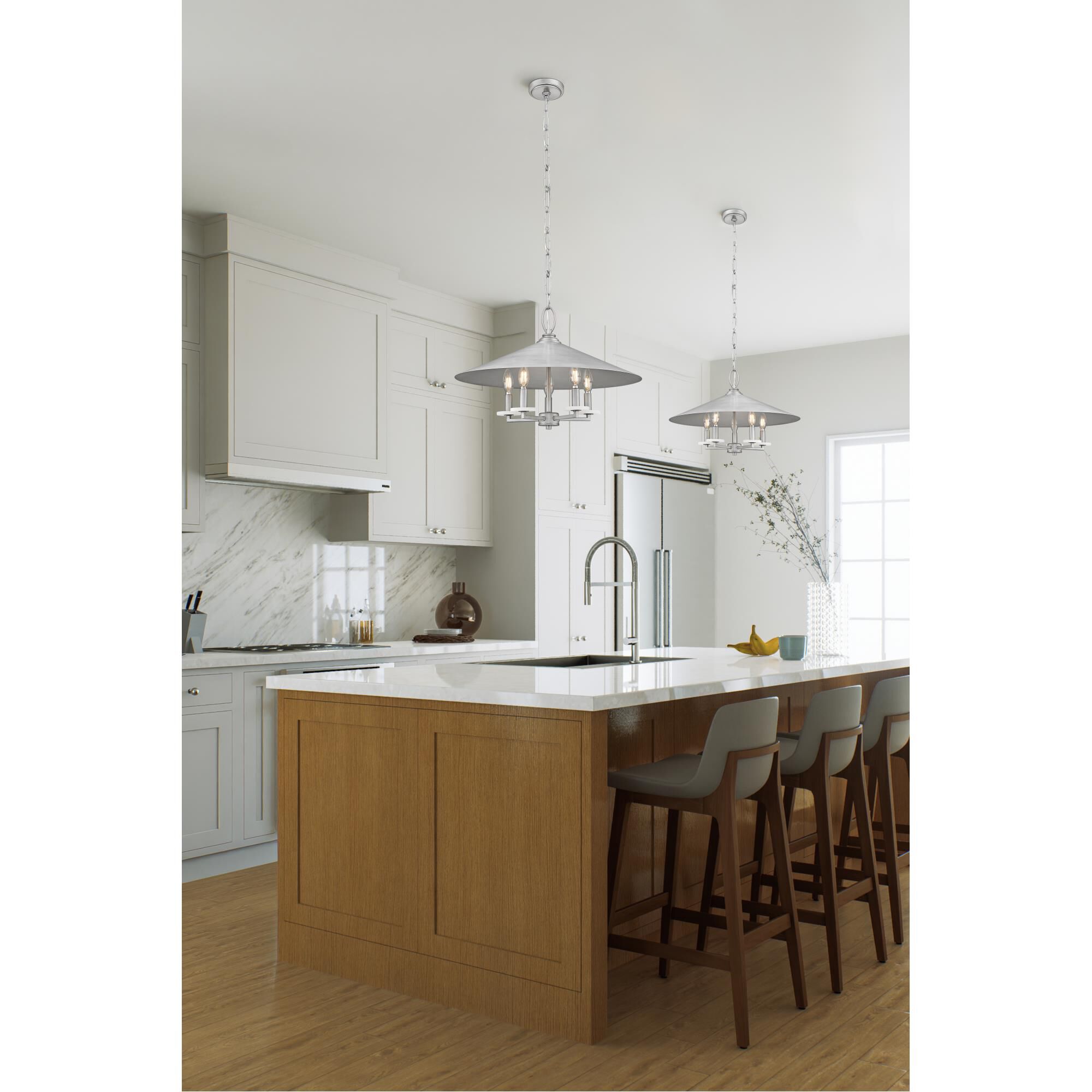 Shown in Signature Pewter finish and Signature Pewter glass and Signature Pewter shade