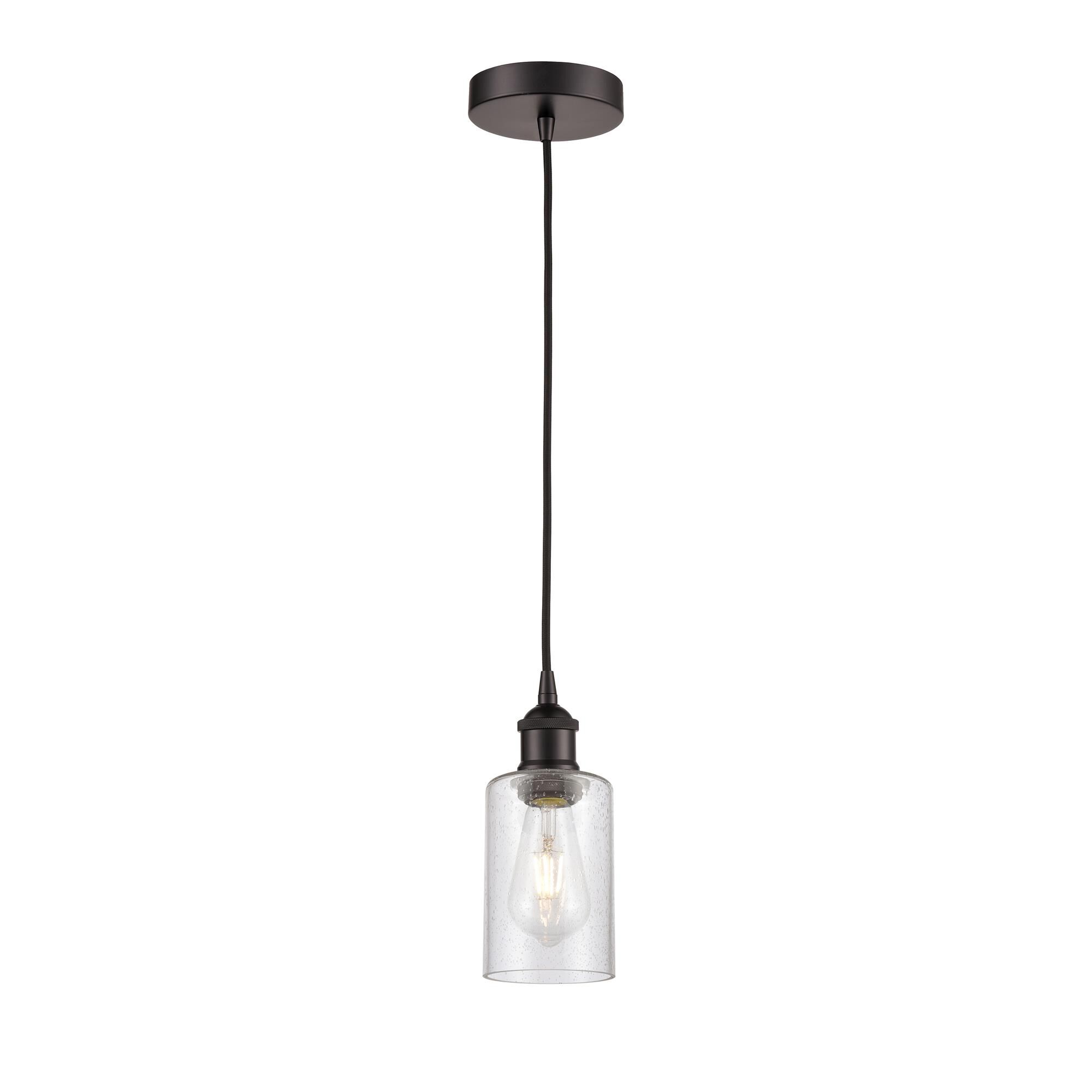 Shown in Oil Rubbed Bronze finish and Seedy glass