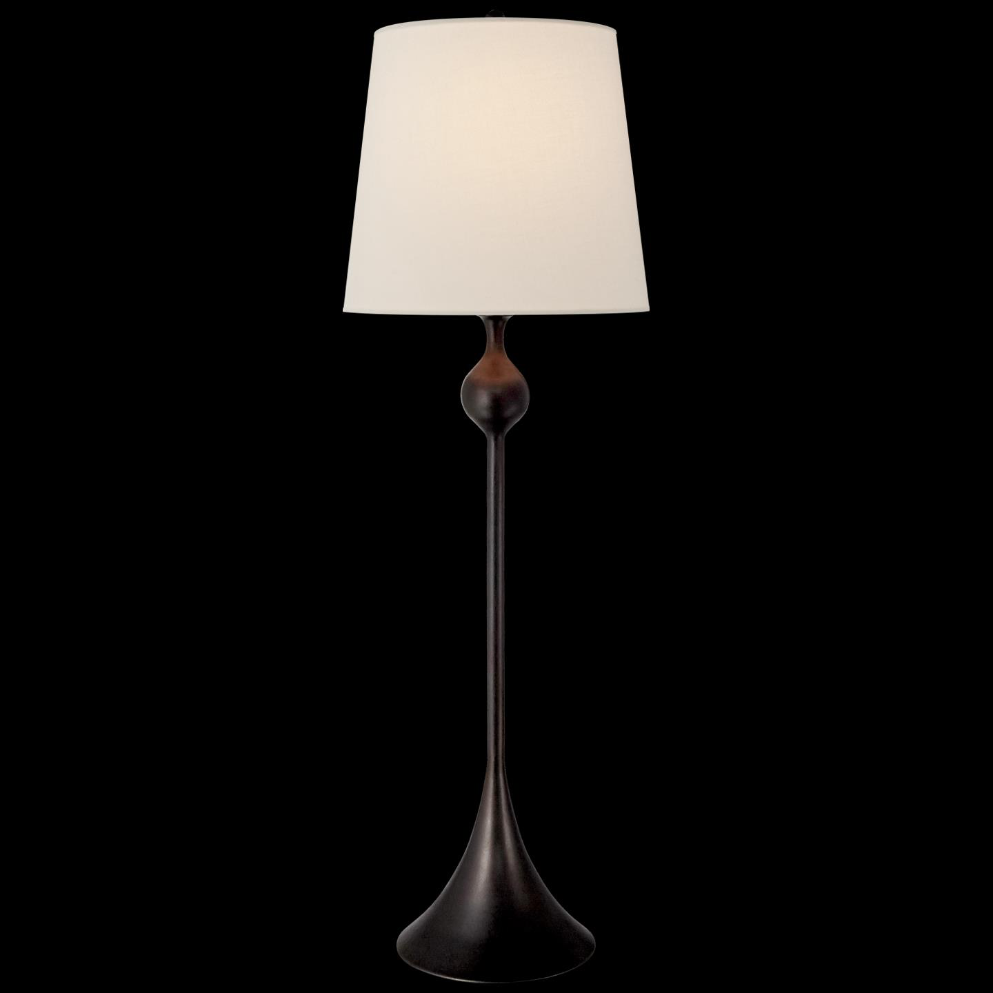 Shown in Aged Iron finish and Linen shade