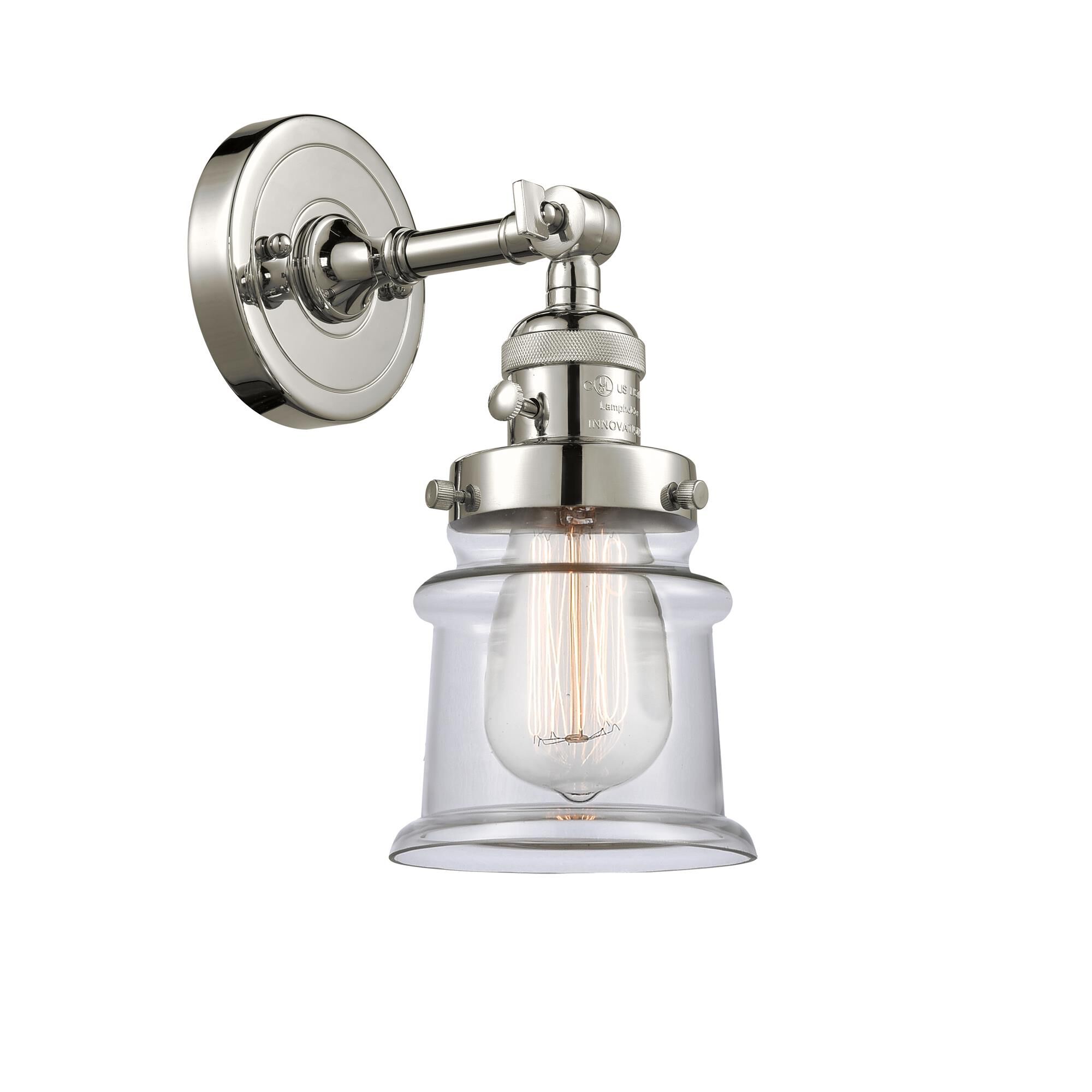 Shown in Polished Nickel finish and Clear glass