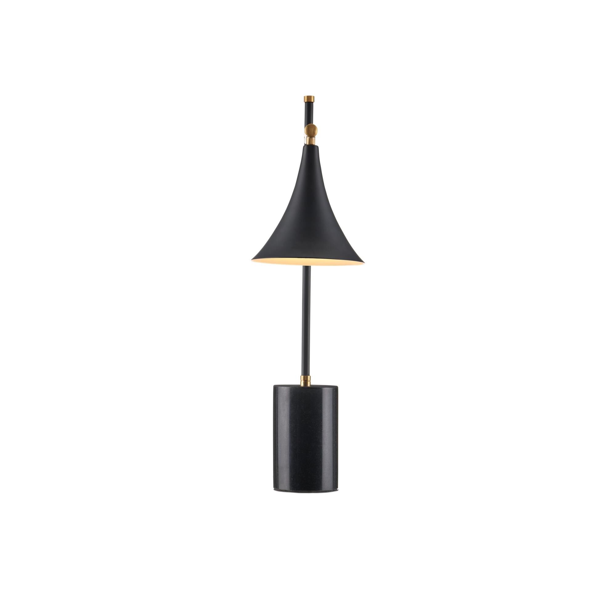 Shown in Matte Black, Matte Brass finish and Black Metal shade
