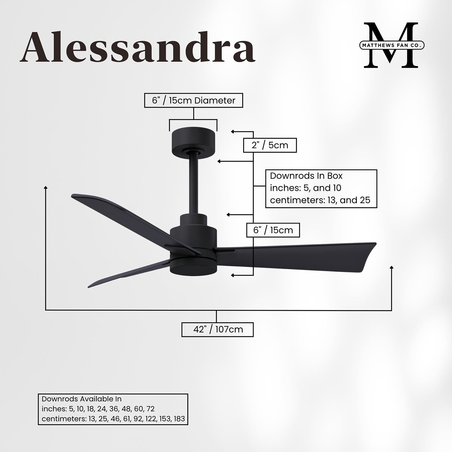 Alessandra 42 Inch Ceiling Fan by Matthews Fan Company