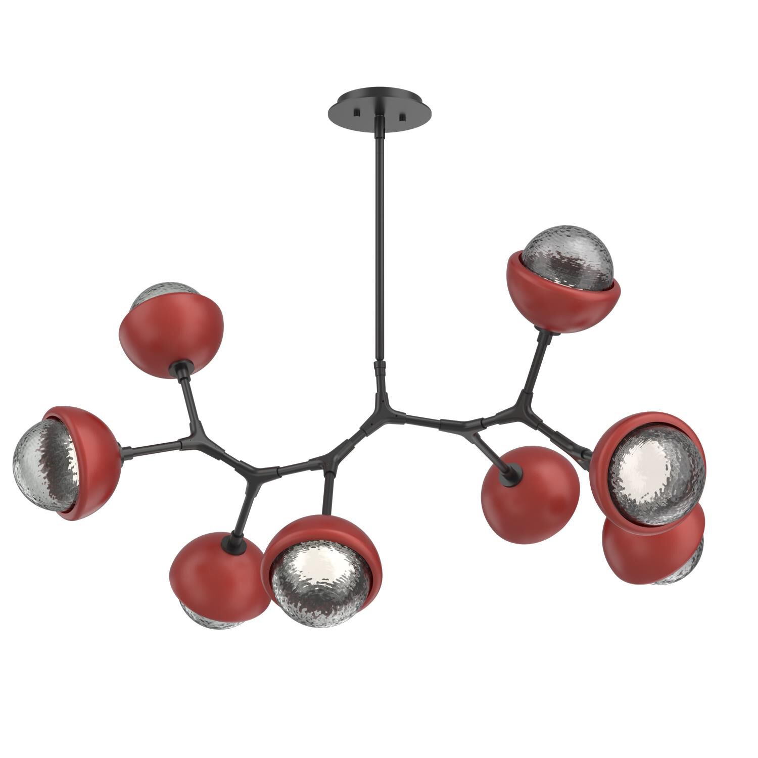 Shown in Matte Black finish and Smoke glass and Cinnamon Red accent