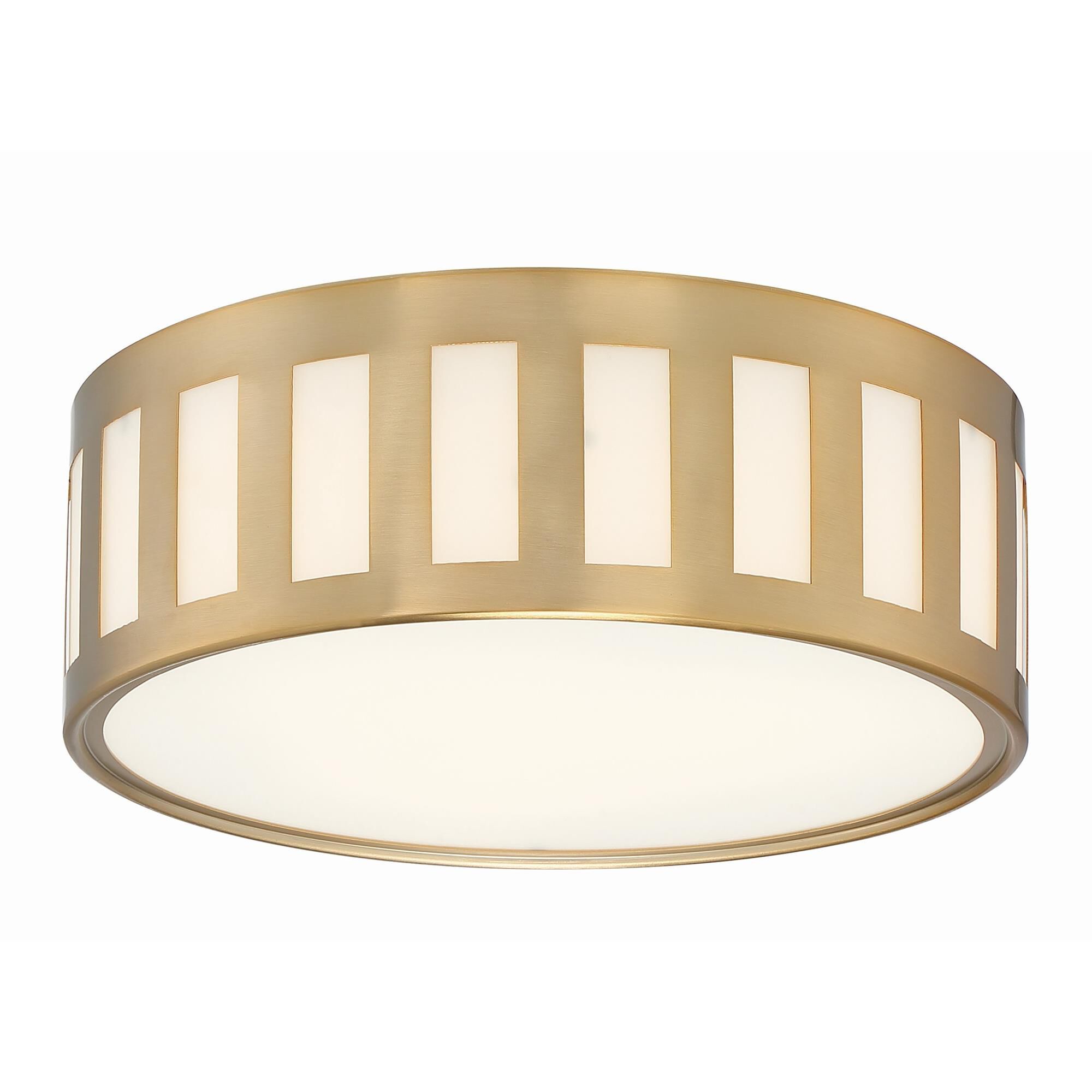 Shown in Vibrant Gold finish and White glass