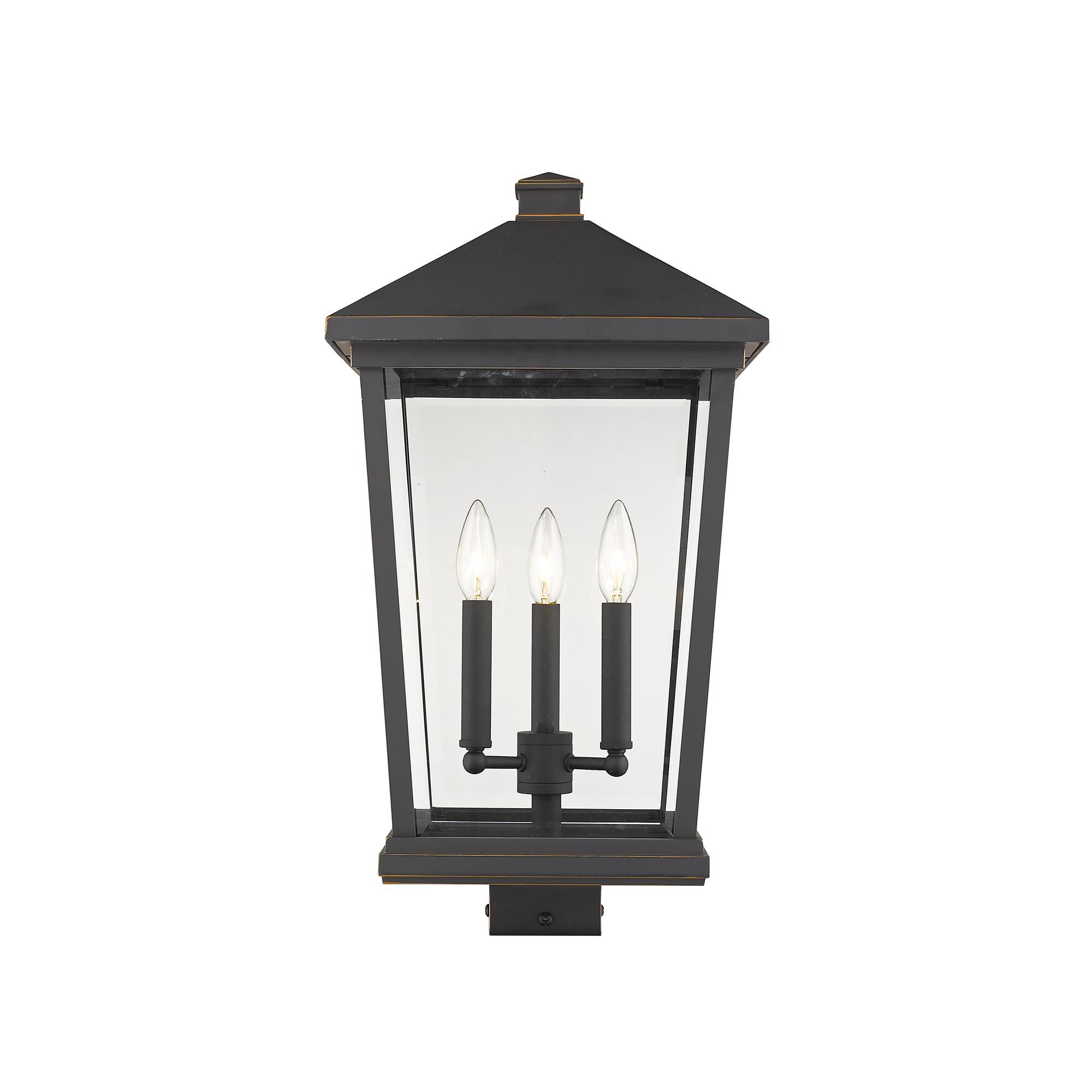 Shown in Oil Rubbed Bronze finish and Glass shade