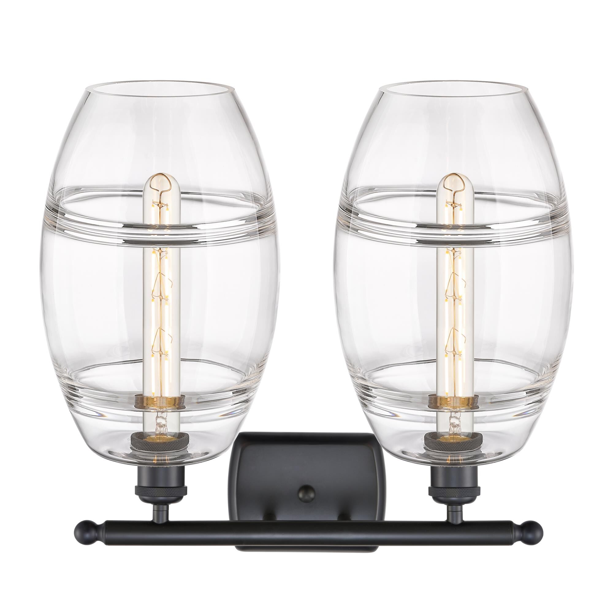 Shown in Matte Black finish and Clear glass