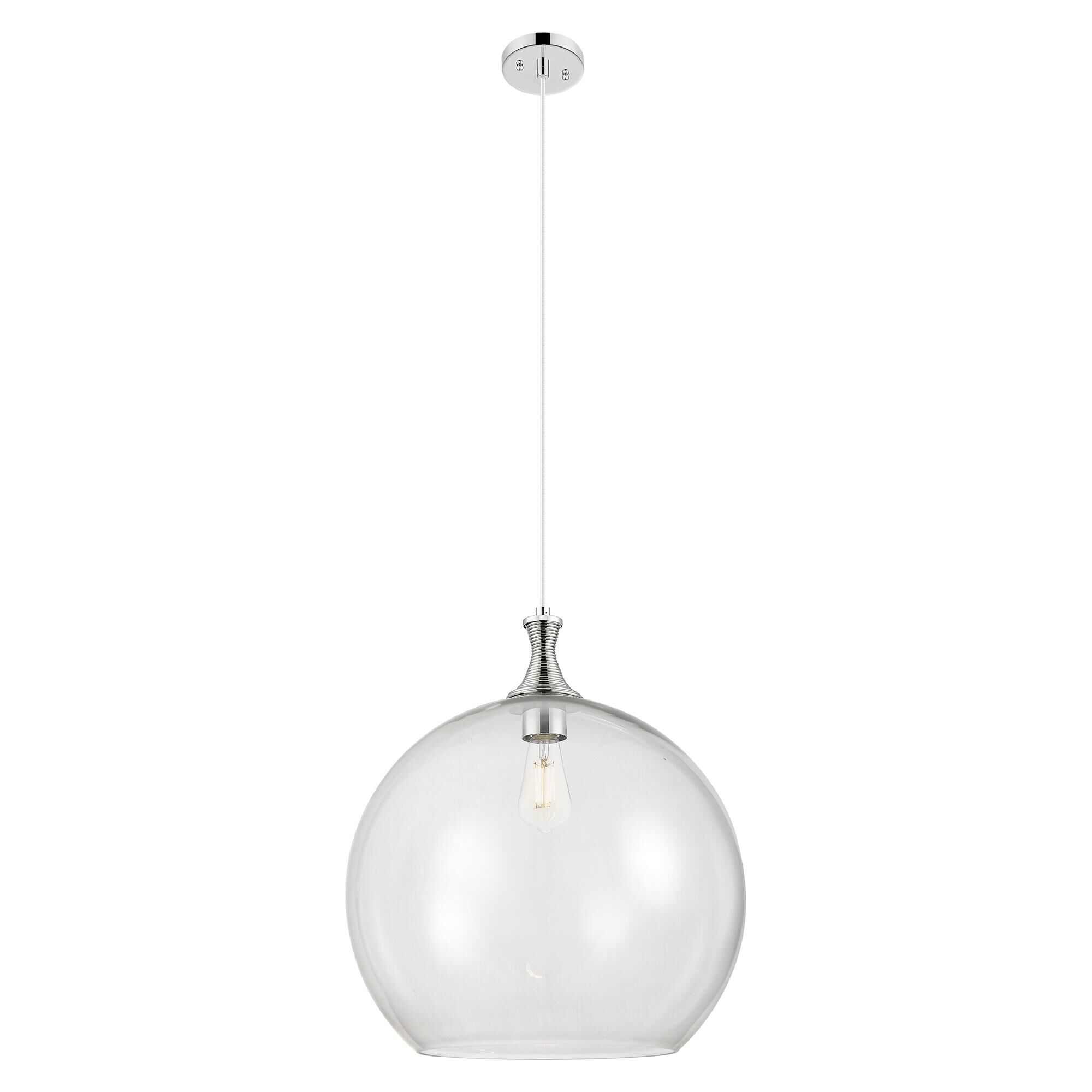 Shown in Polished Nickel finish and Clear glass