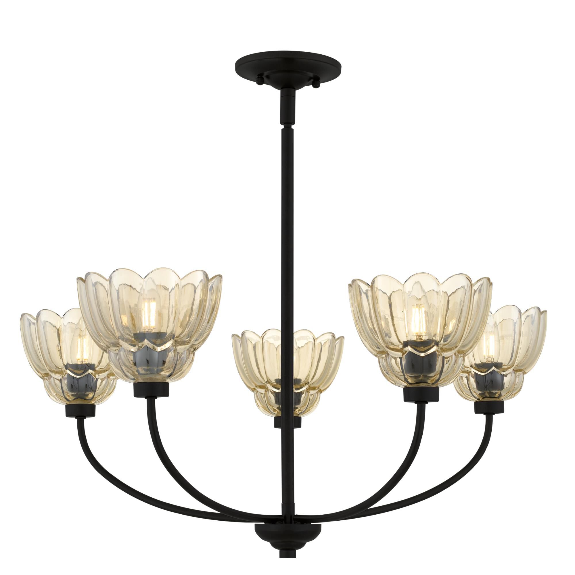 Shown in Mottled Cocoa finish and Amber Glass shade