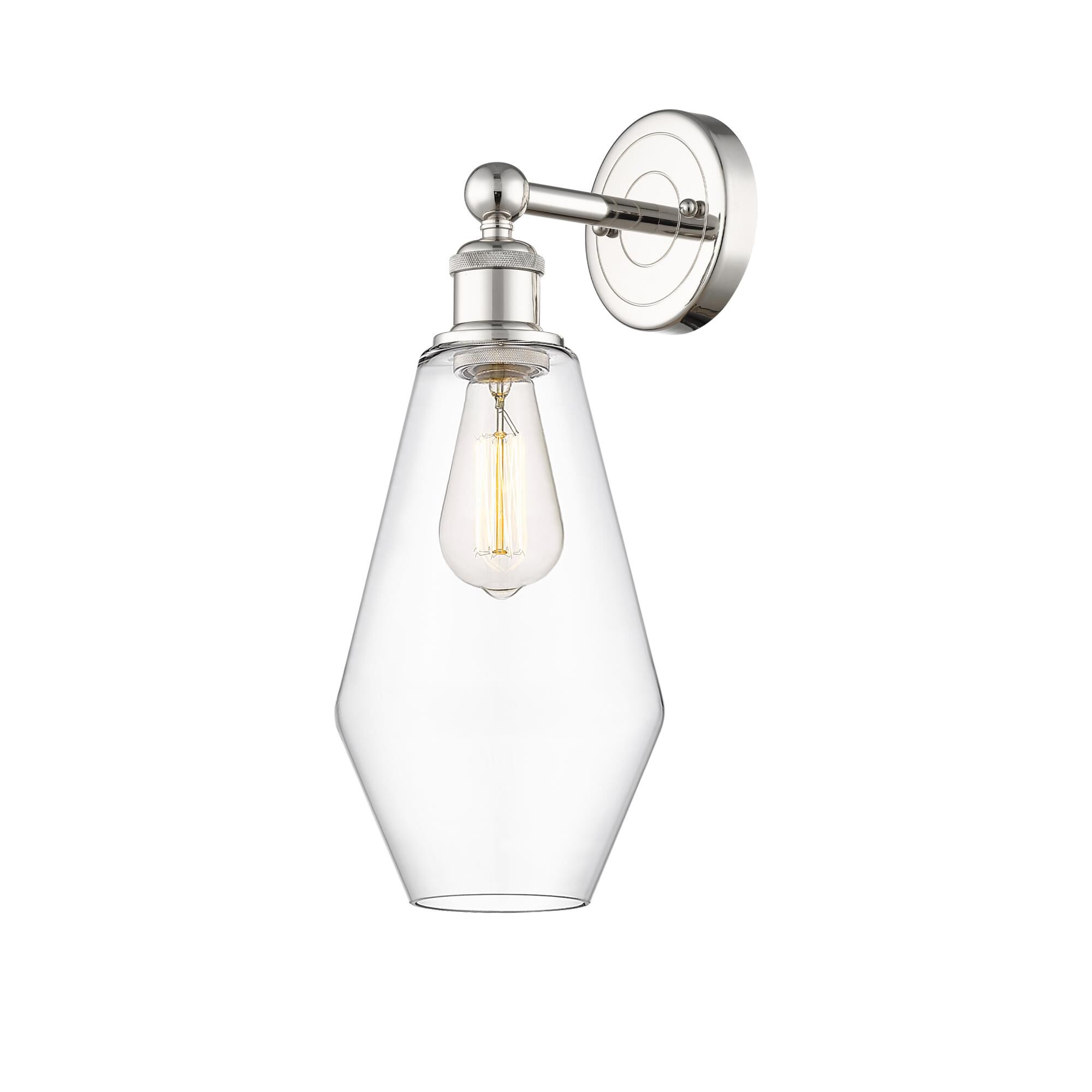 Shown in Polished Nickel finish and Clear glass