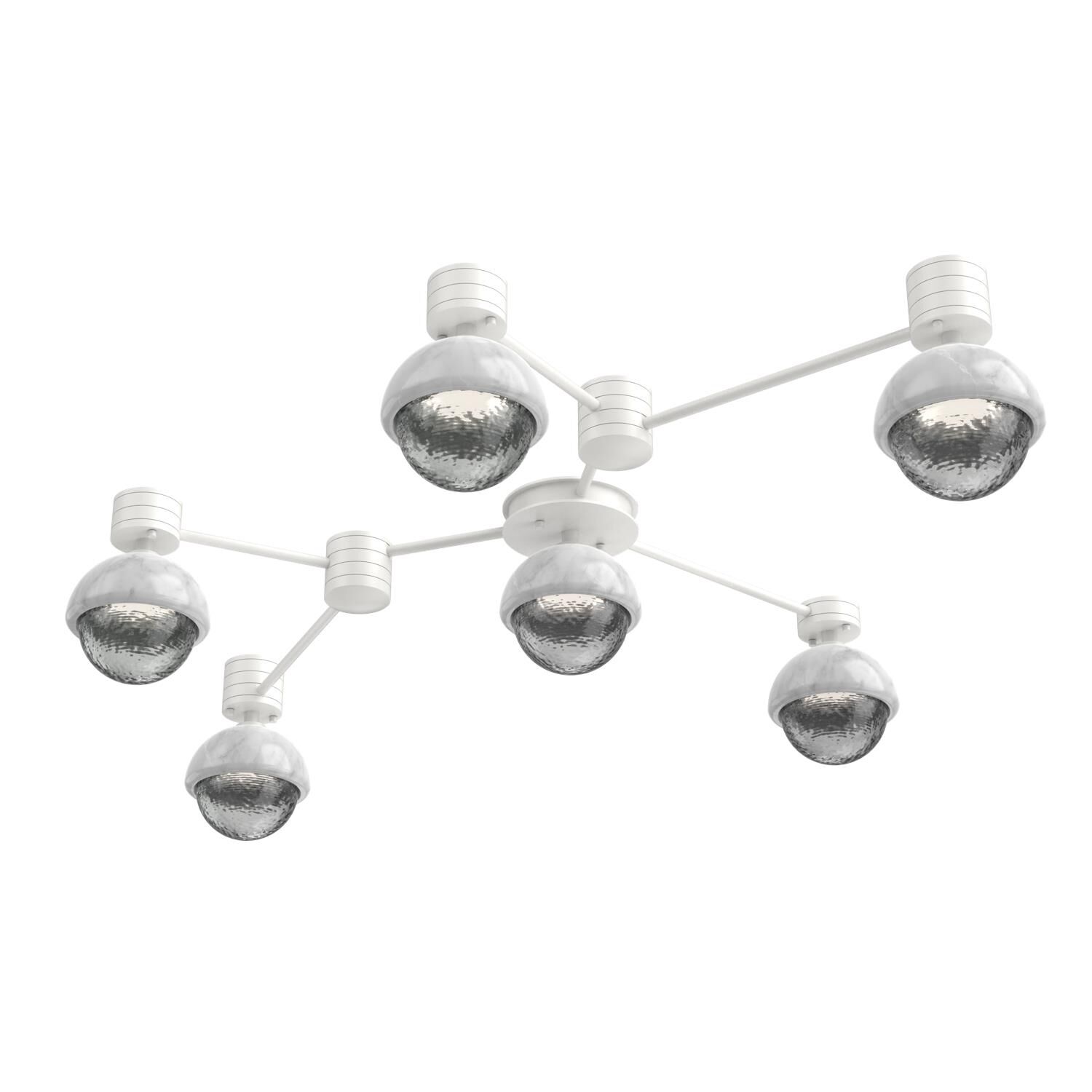 Shown in Salt White finish and Smoke glass and White Marble accent