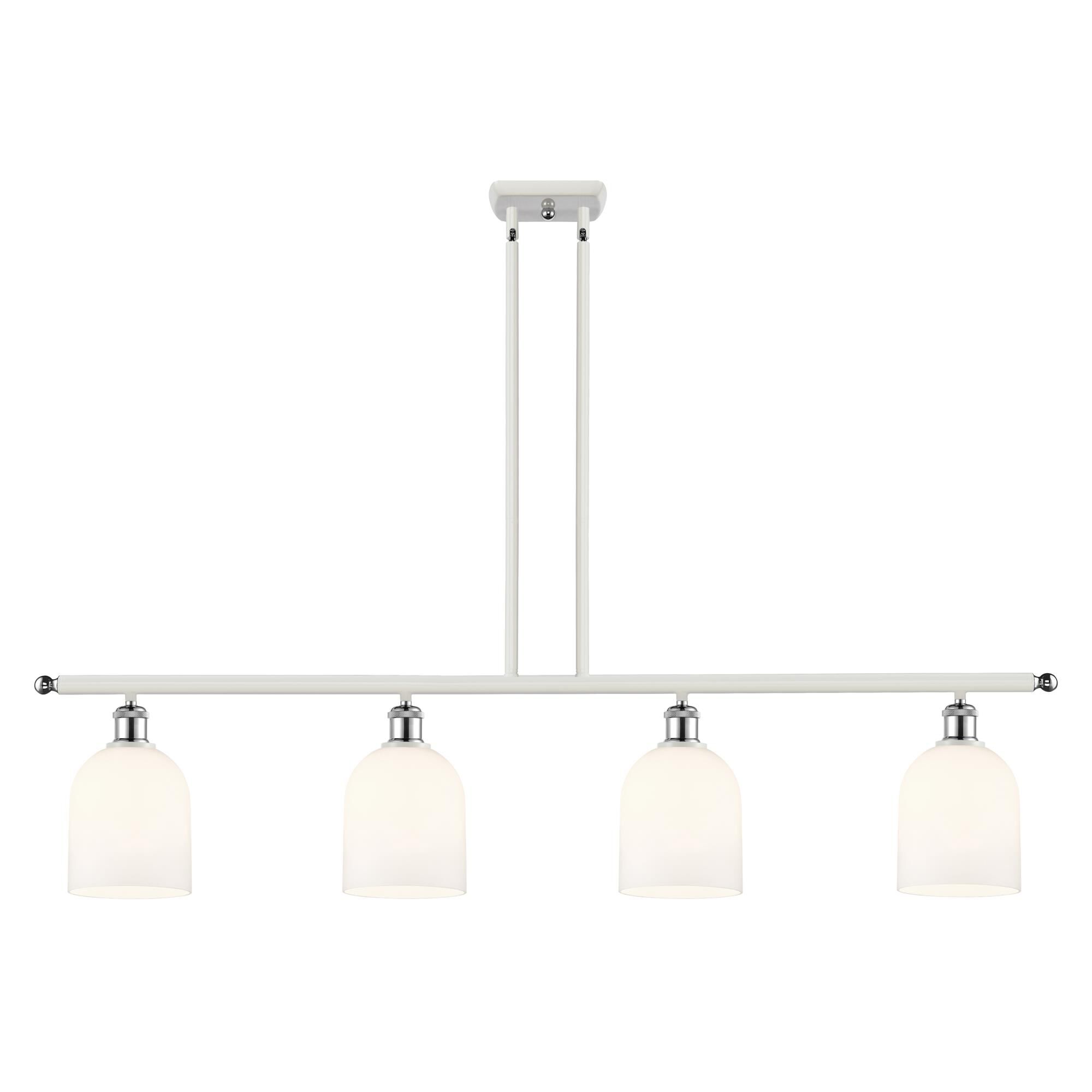 Shown in White Polished Chrome finish and Gloss White glass