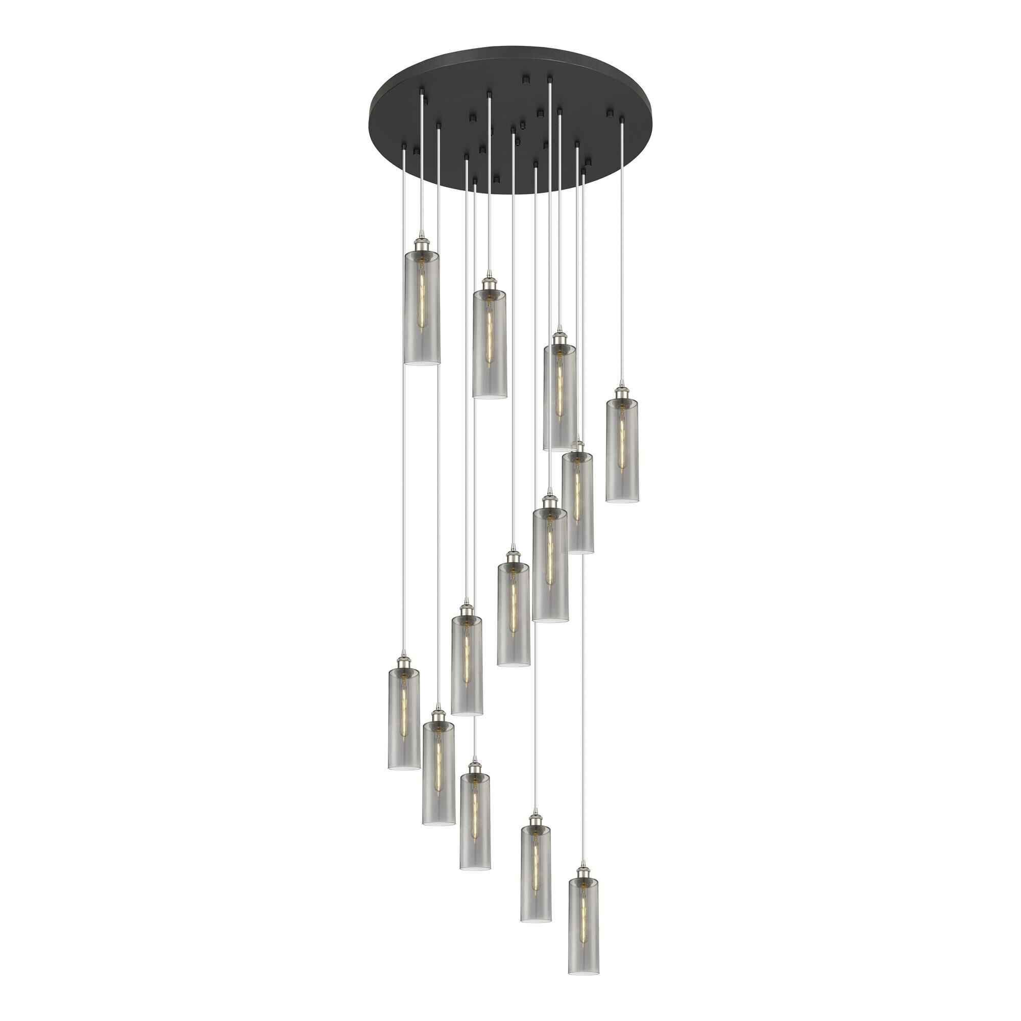Shown in Polished Nickel finish and Light Smoke shade