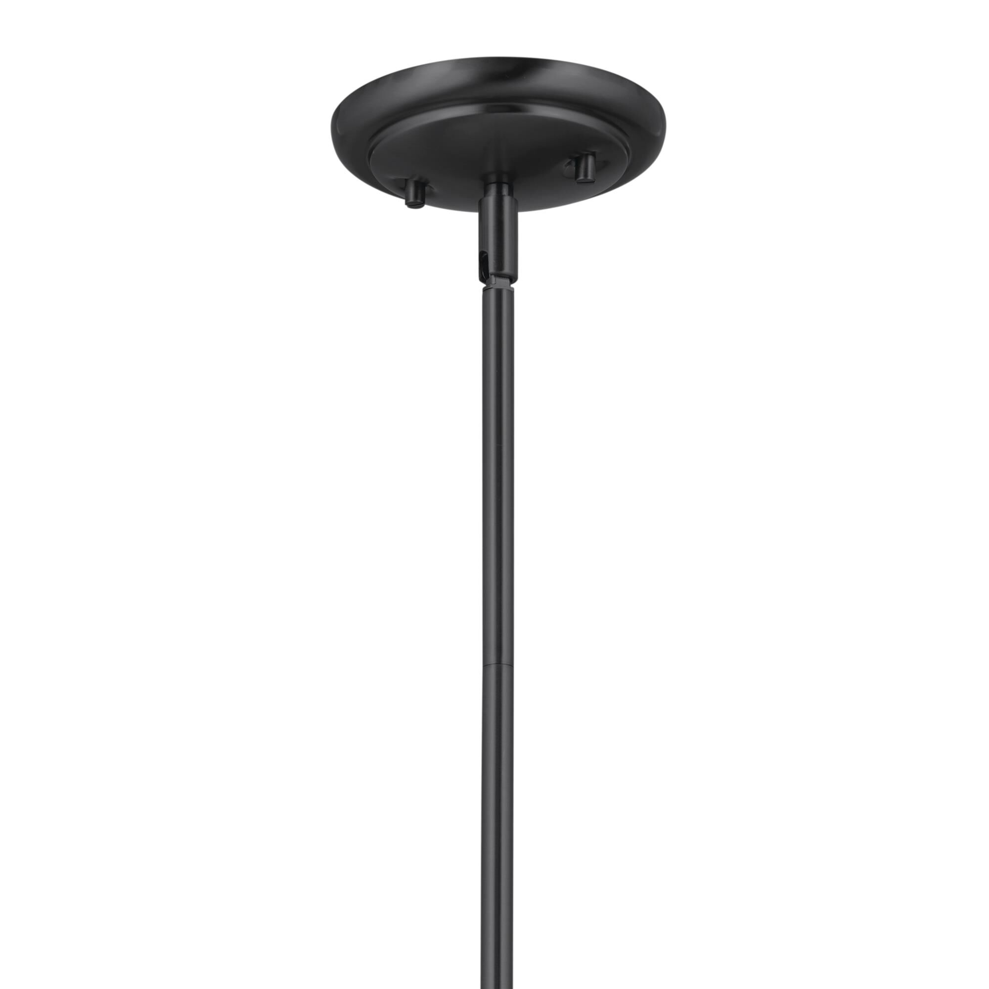 Shown in Black finish and Fabric and Bell shade