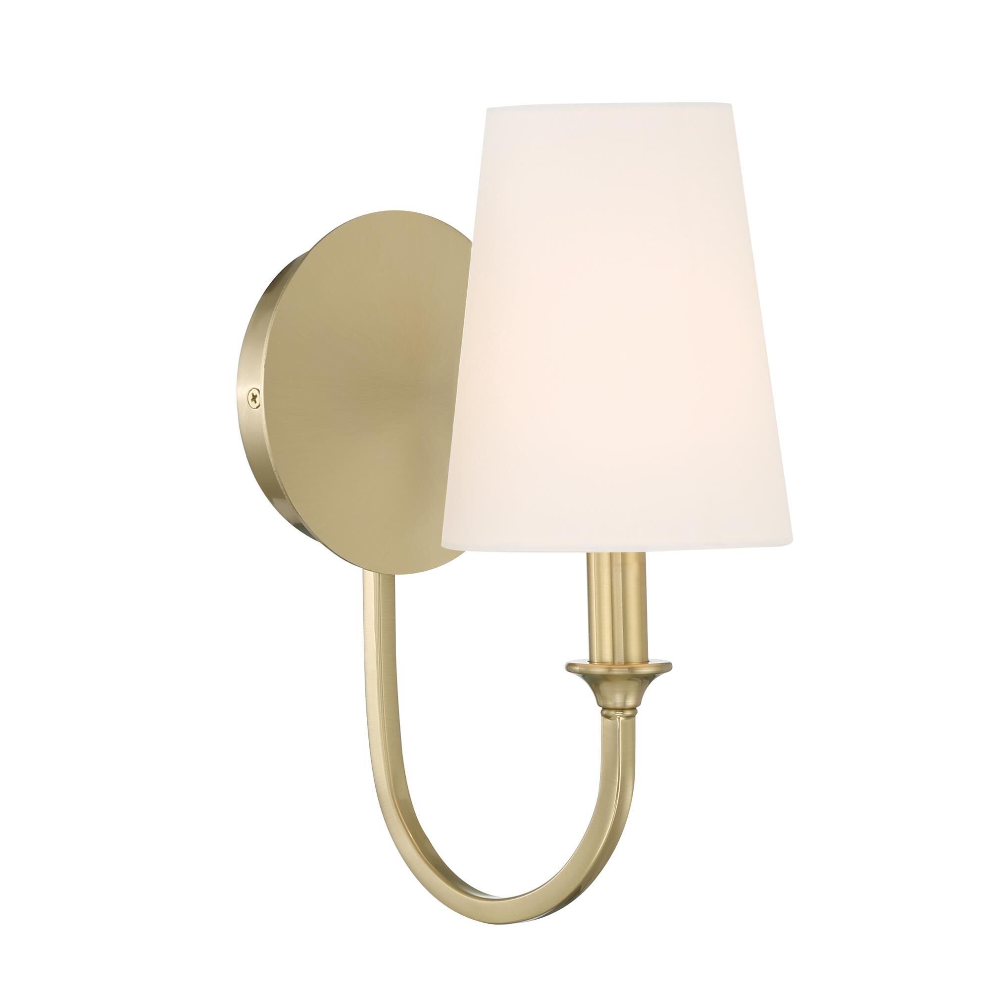 Shown in Vibrant Gold finish and Silk shade