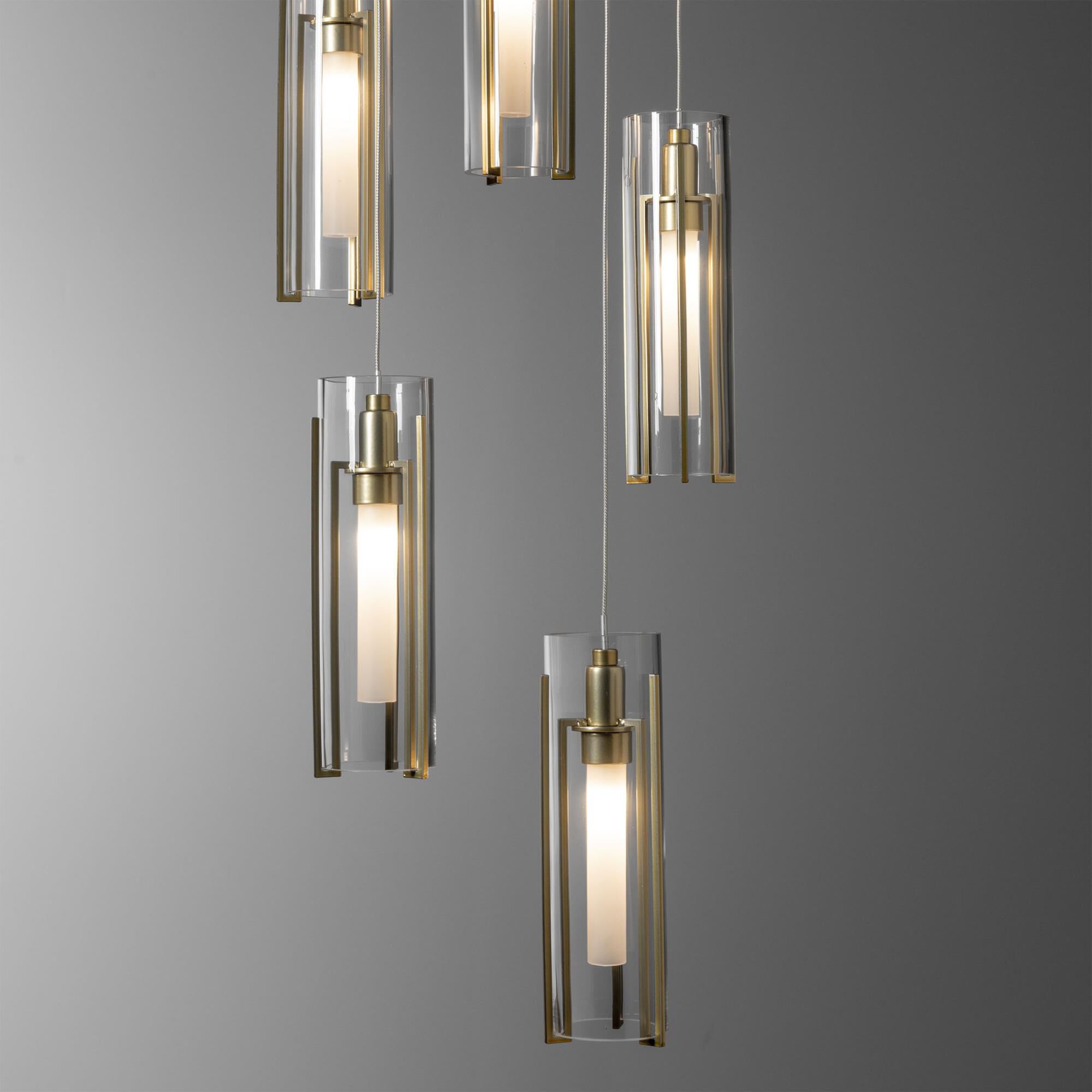 Exos Glass 14 Inch Multi Light Pendant by Hubbardton Forge