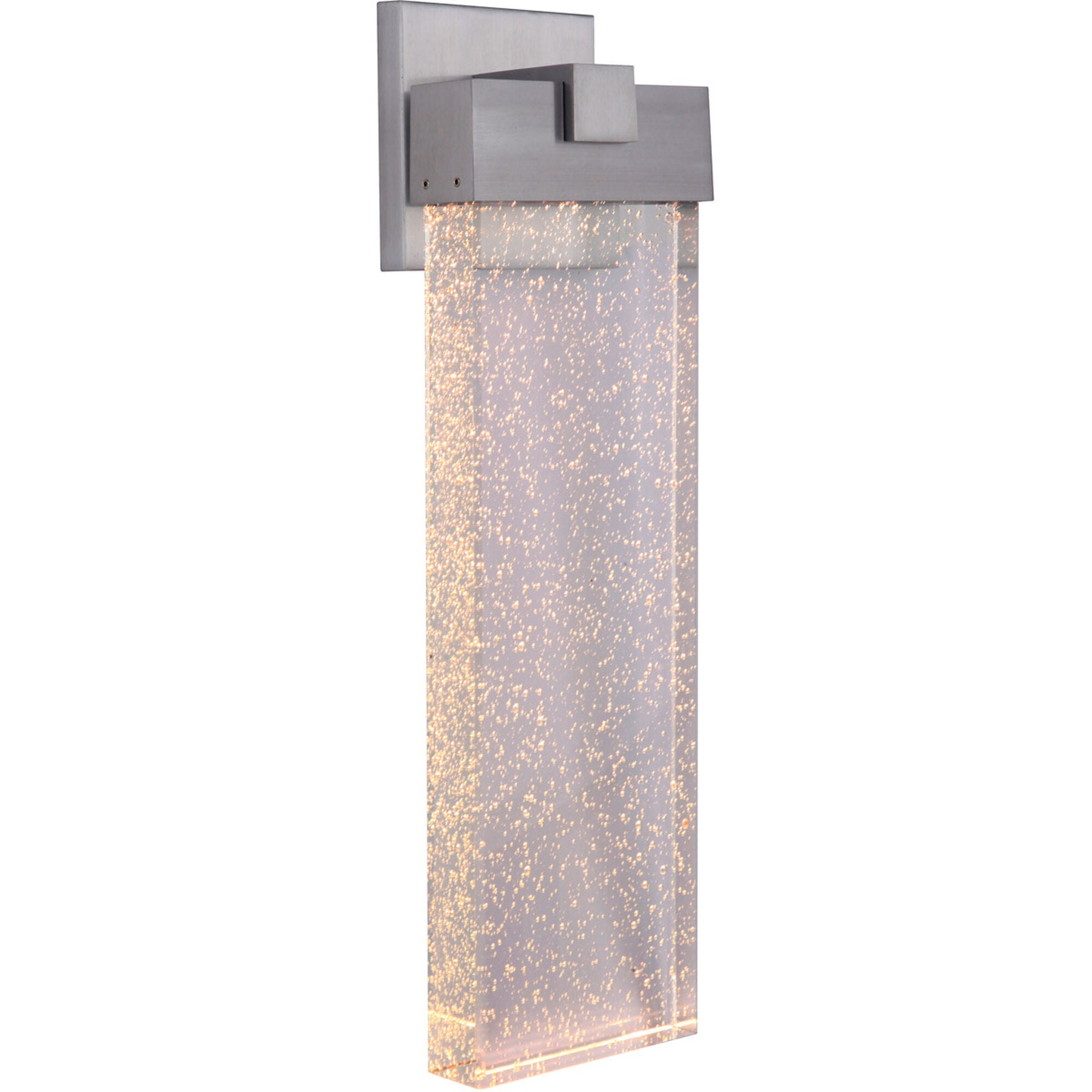 Shown in Satin Aluminum finish and Oxygen Infused K-9 crystal and Yes glass and Yes shade and Rectangle accent