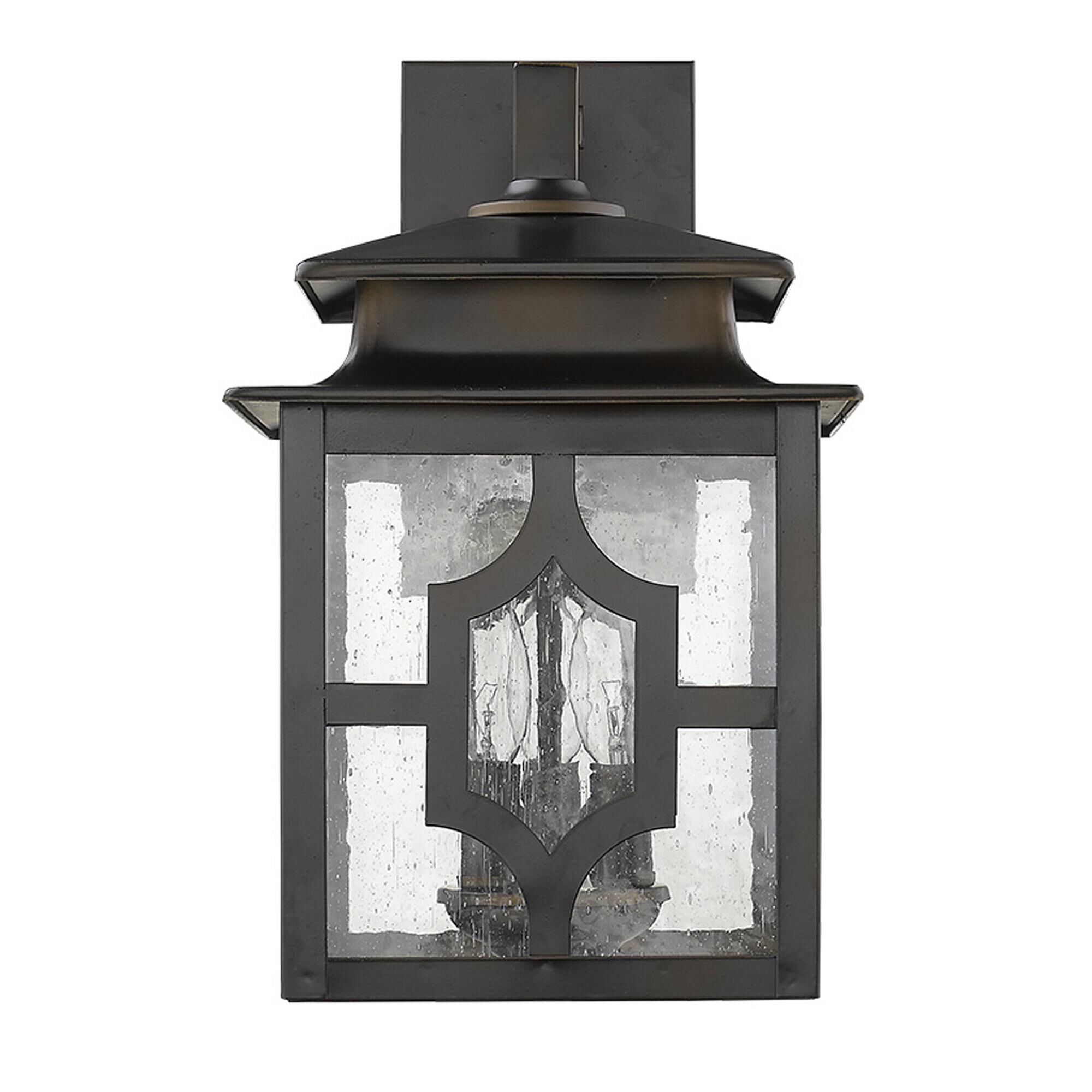 Shown in Oil-Rubbed Bronze finish and Clear glass and Clear, Seedy Glass Panes shade