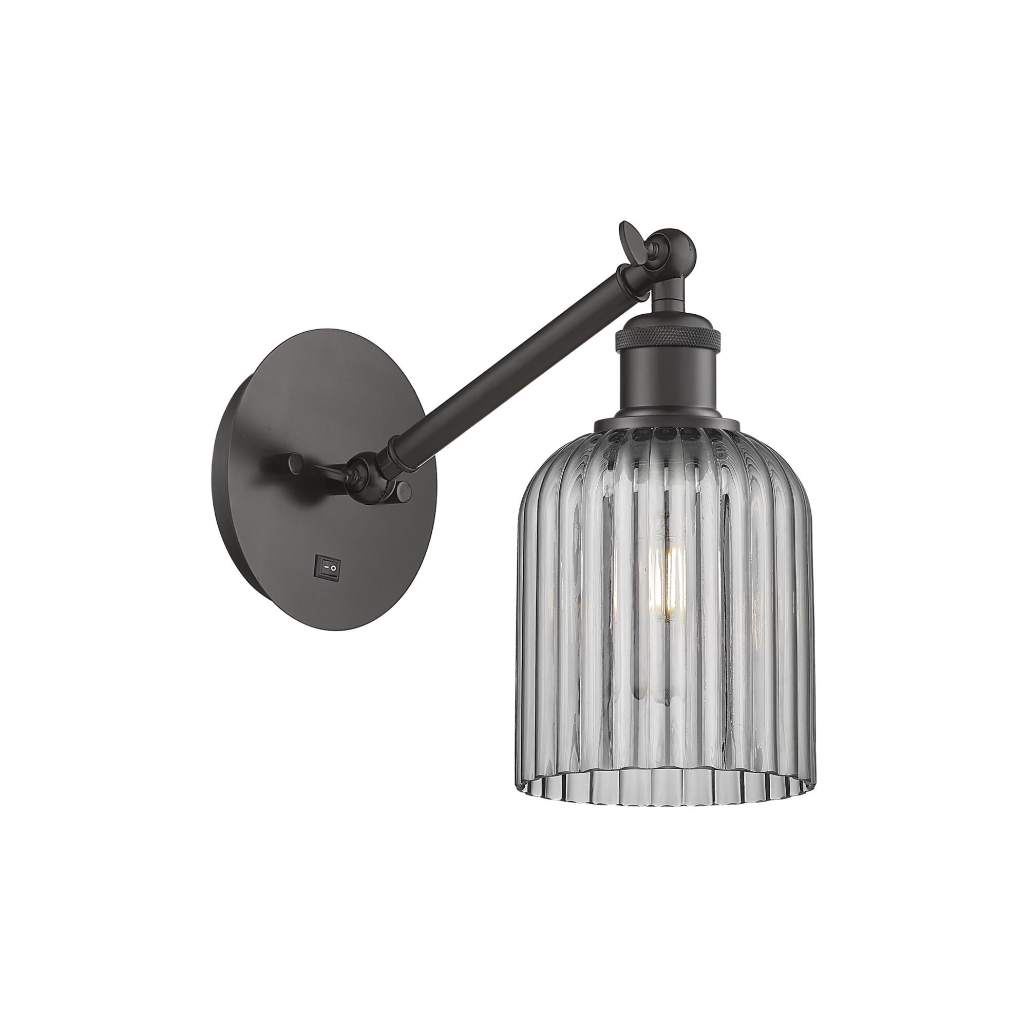 Shown in Oil Rubbed Bronze finish and Light Smoke shade