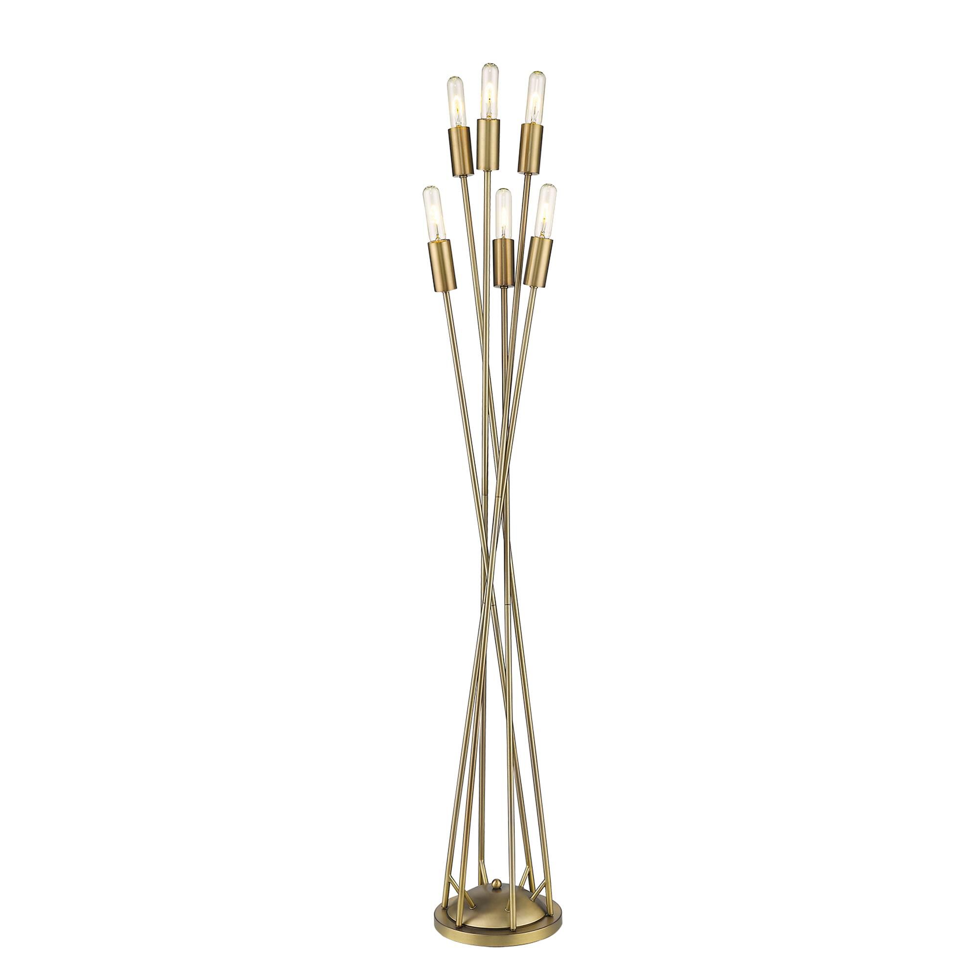 Shown in Aged Brass finish and -- glass and -- shade