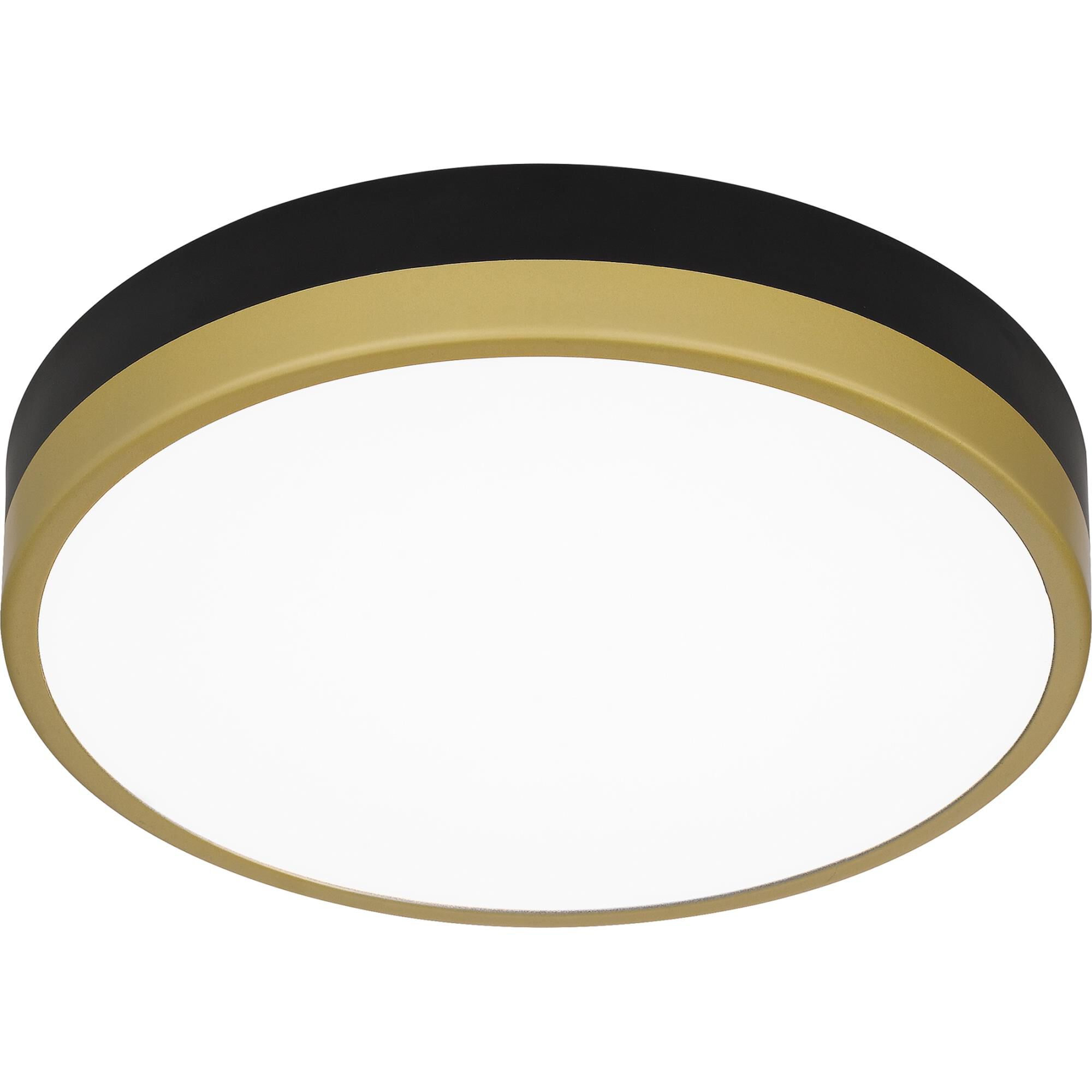 Shown in Matte Black Gold finish and White Acrylic shade
