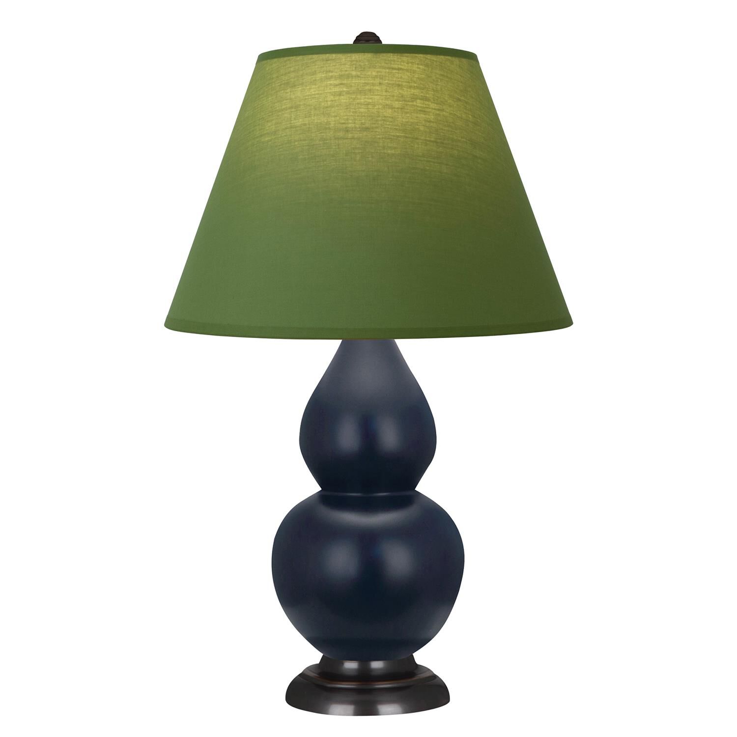 Shown in Matte Midnight Blue finish and Tea Green and Taupe shade and Bronze accent