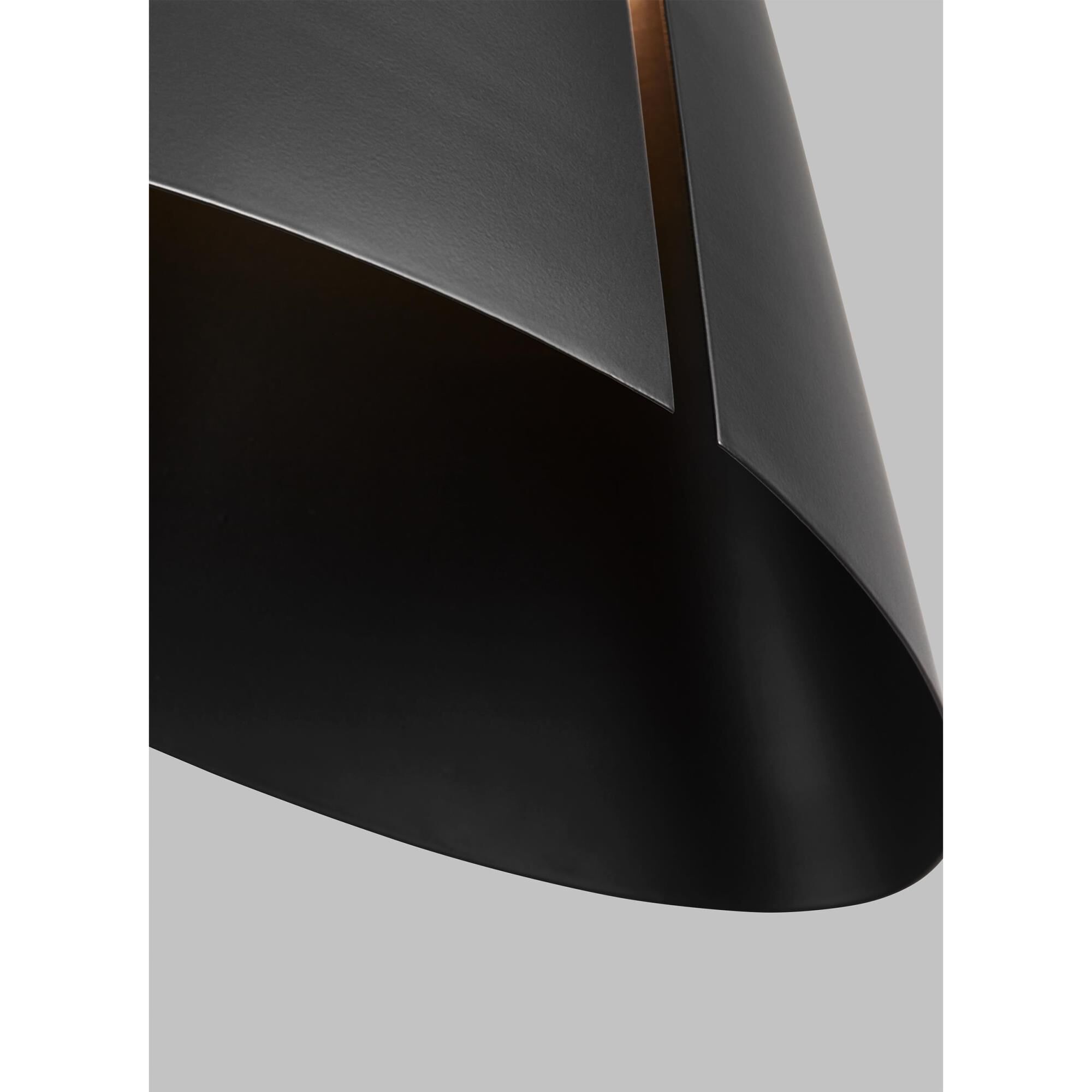Shown in Midnight Black And Burnished Brass finish and Midnight BlackSteel shade