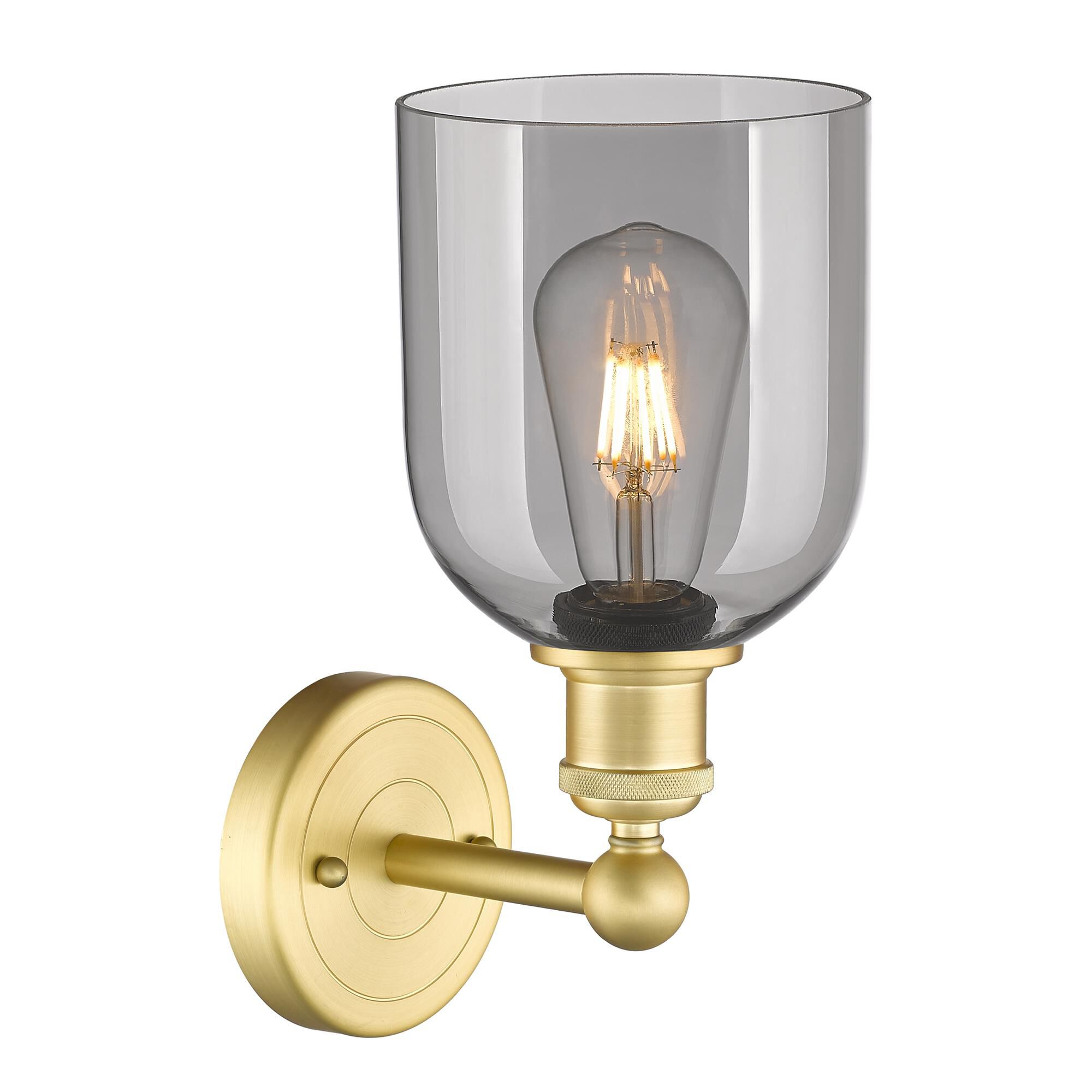 Shown in Satin Gold finish and Light Smoke glass